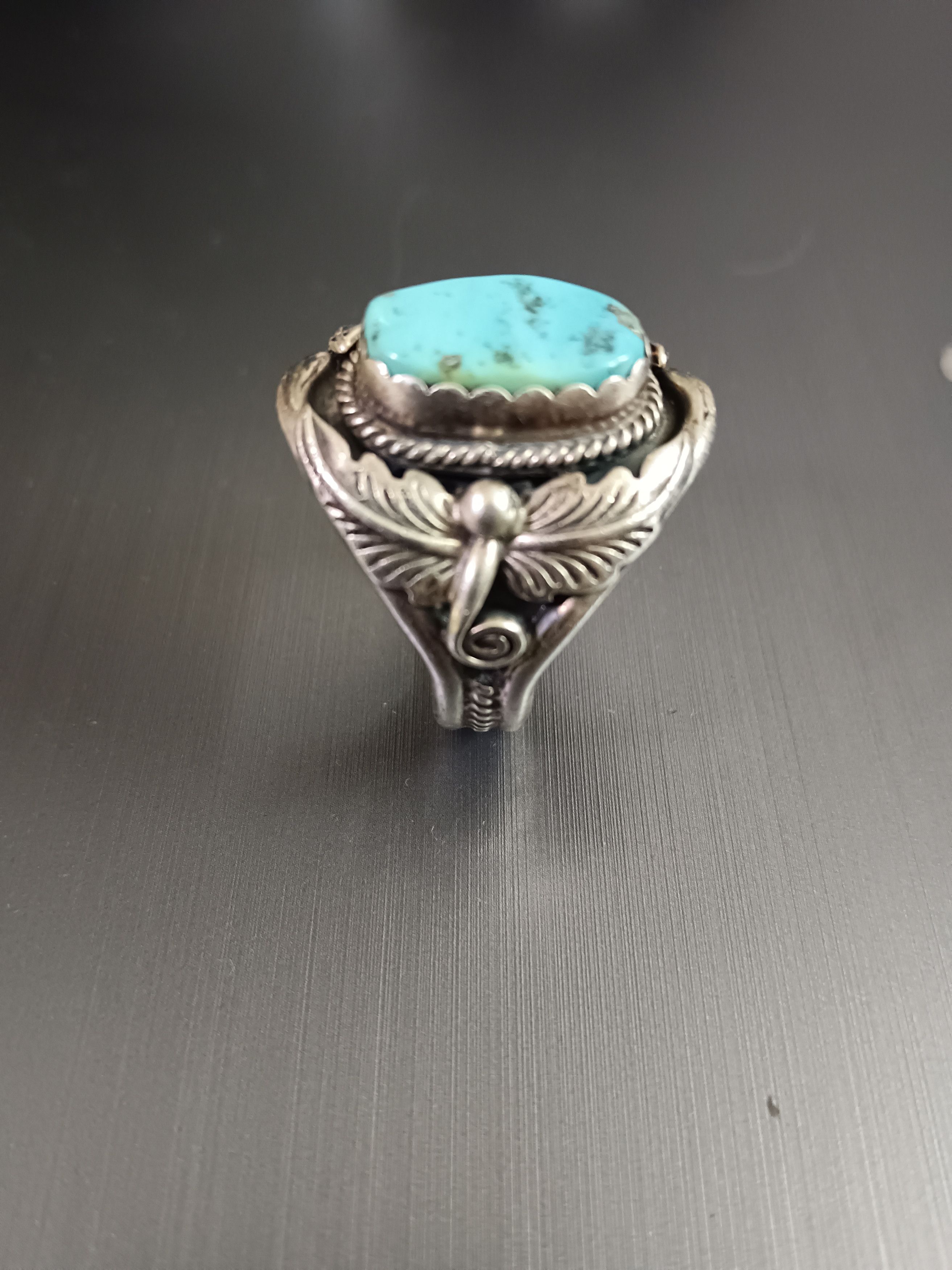 Sterling Silver × Vintage STERLING SILVER NAVAJO SIGNED RB TURQUOISE Size ONE SIZE - 2 Thumbnail