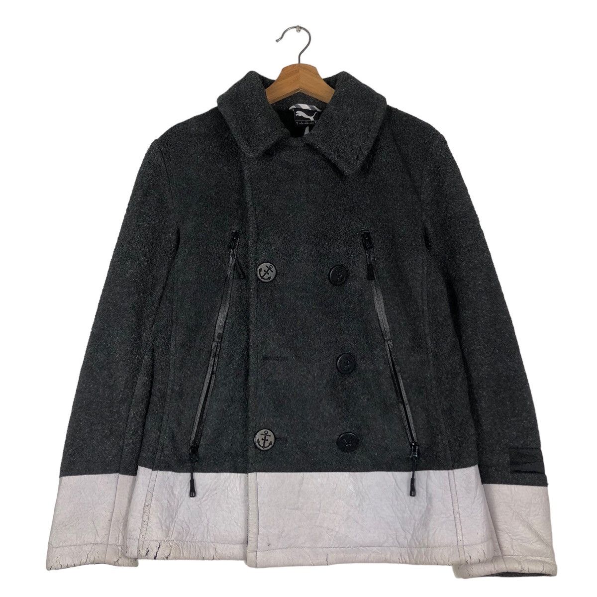 Japanese Brand 🔥Vintage Duffle Wool Jacket Puma Double Breast Size US S / EU 44-46 / 1 - 1 Thumbnail