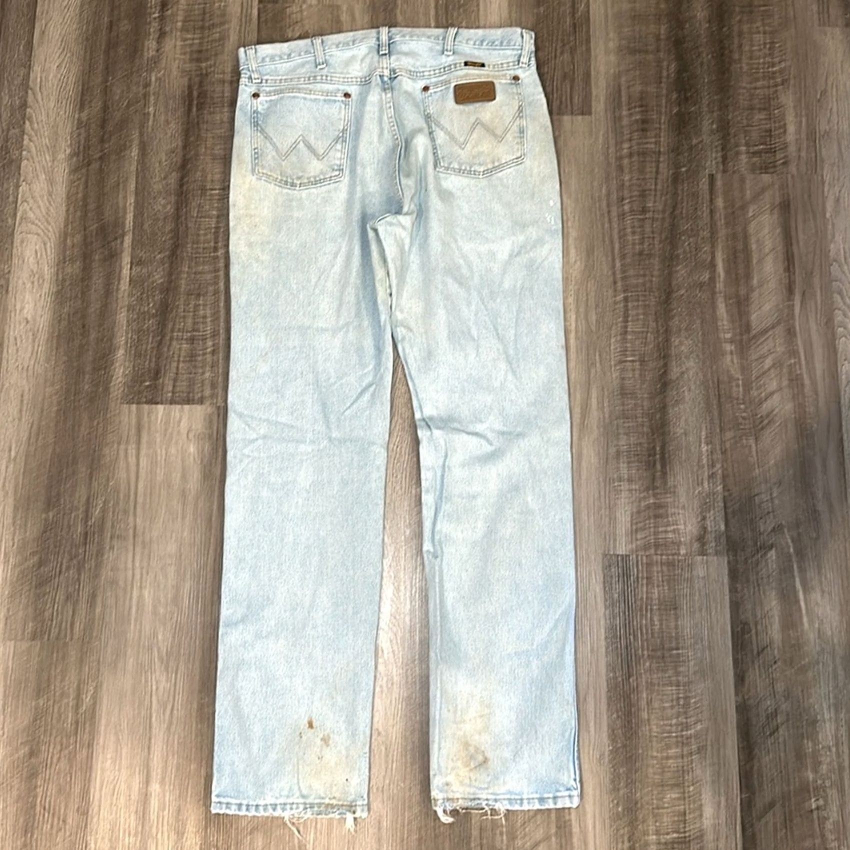 Wrangler VINTAGE Wrangler Cowboy Cut Original Fit Painters Work Jeans - 38x36 Mens Blue Jeans Size US 38 / EU 54 - 3 Thumbnail