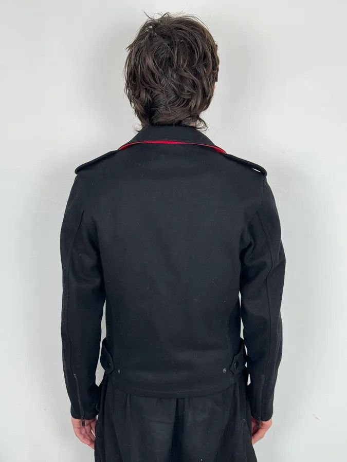 agnes b. Agnes b Black Wool Contrast Collar Perfecto Jacket Size US M / EU 48-50 / 2 - 3 Thumbnail
