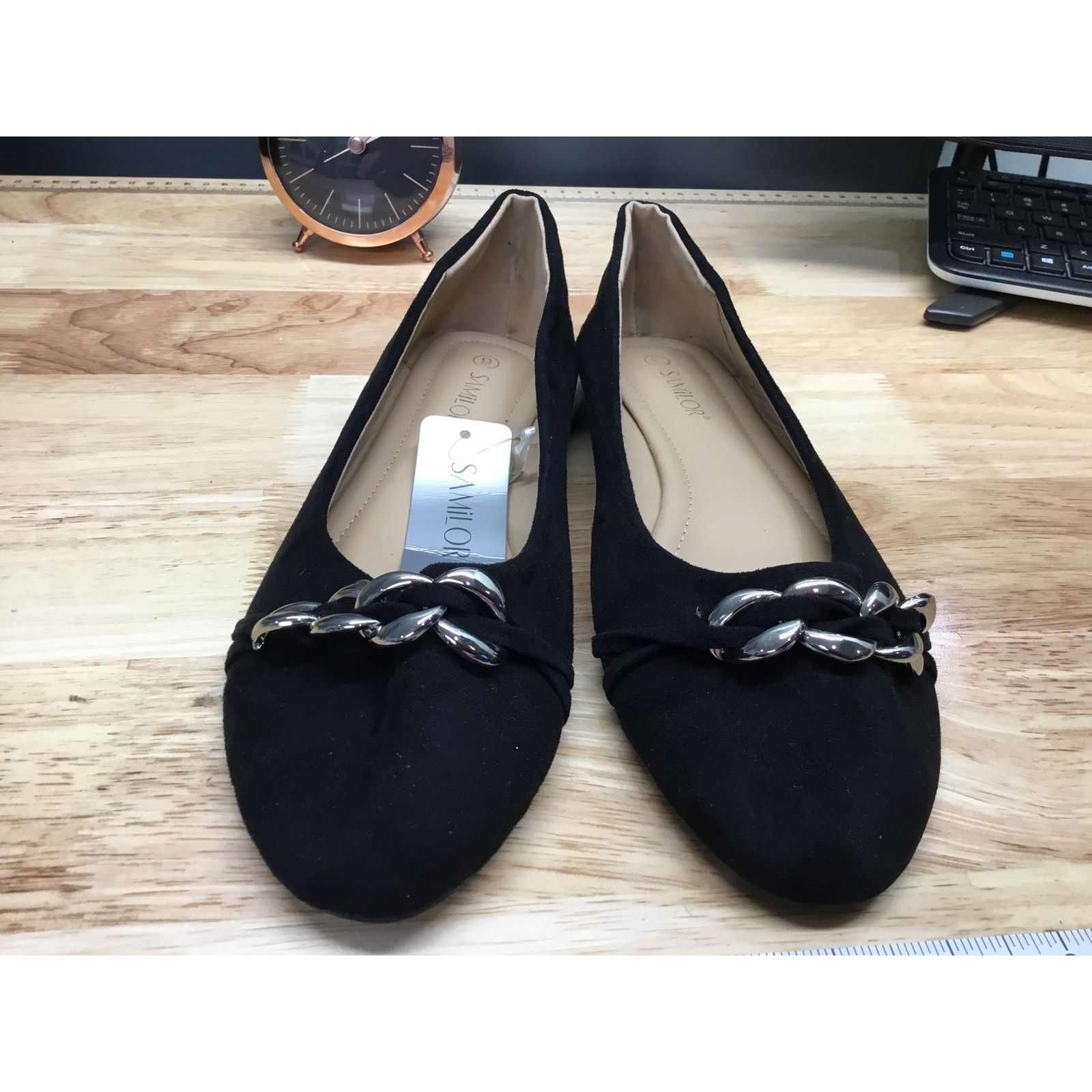 The Unbranded Brand Samilor Women's 9 Black Suede Slip-On Casual Ballet Flats Size US 9 / IT 39 - 1 Thumbnail