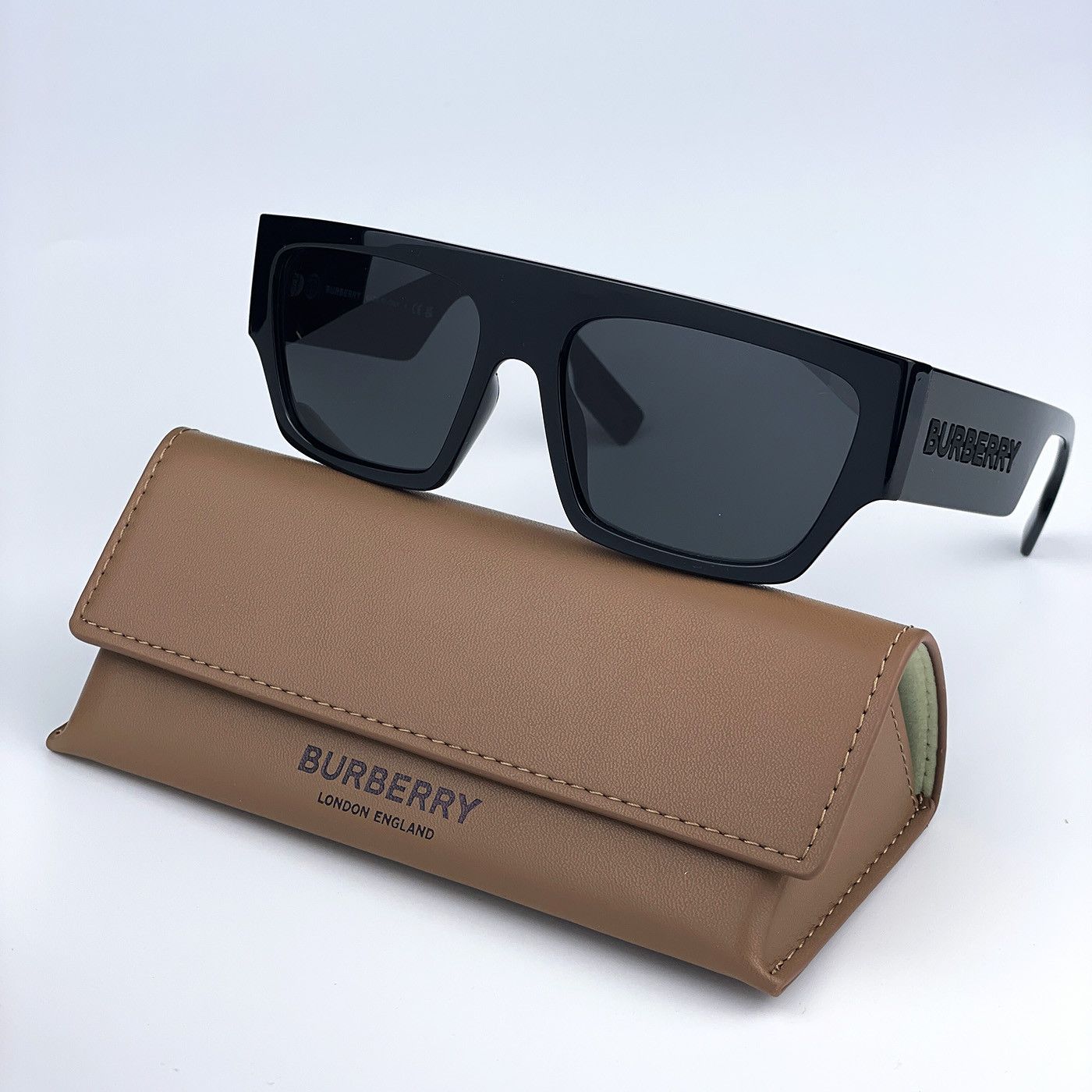 image of New Burberry Be4397U Micah 300187 Square Unisex Sunglasses in Black/Dark Grey, Women's