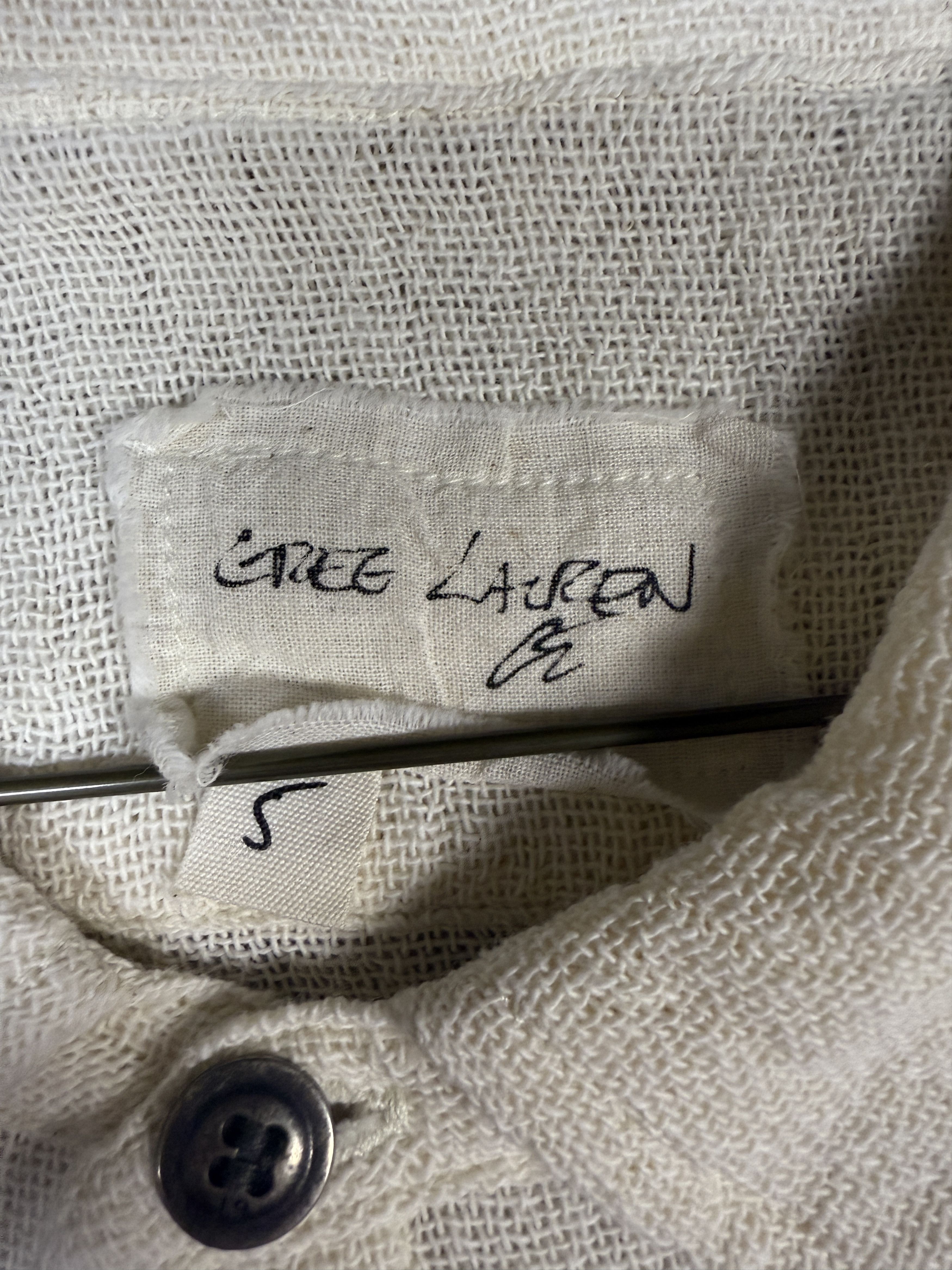Greg Lauren $750 Greg Lauren Ivory Mesh Short Sleeved Boxy Shirt Size US XXL / EU 58 / 5 - 6 Thumbnail