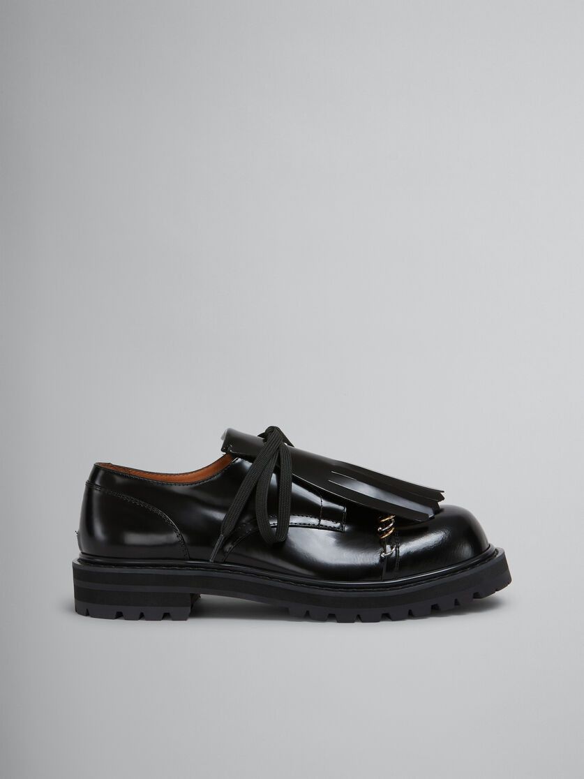 o1w1db10125 Derby Shoe With Maxi Fringe in Black