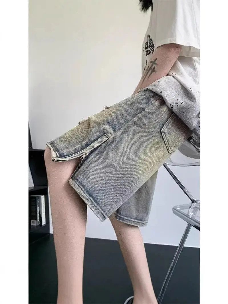 Japanese Brand Retro loose ripped denim shorts Size US 32 / EU 48 - 3 Thumbnail