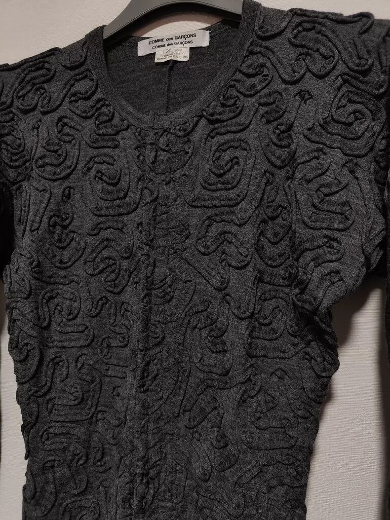Comme des Garcons Elegant Gray Floral Cardigan from COMME des GARÇONS 2505-Ne Size US M / EU 48-50 / 2 - 2 Thumbnail