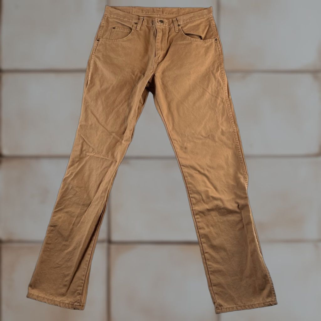 Wrangler Wrangler Rugged Wear Pants Mens 34x34 Canvas Khaki Brown Workwear Straight Jeans Trousers 31100AN Size US 34 / EU 50 - 1 Thumbnail