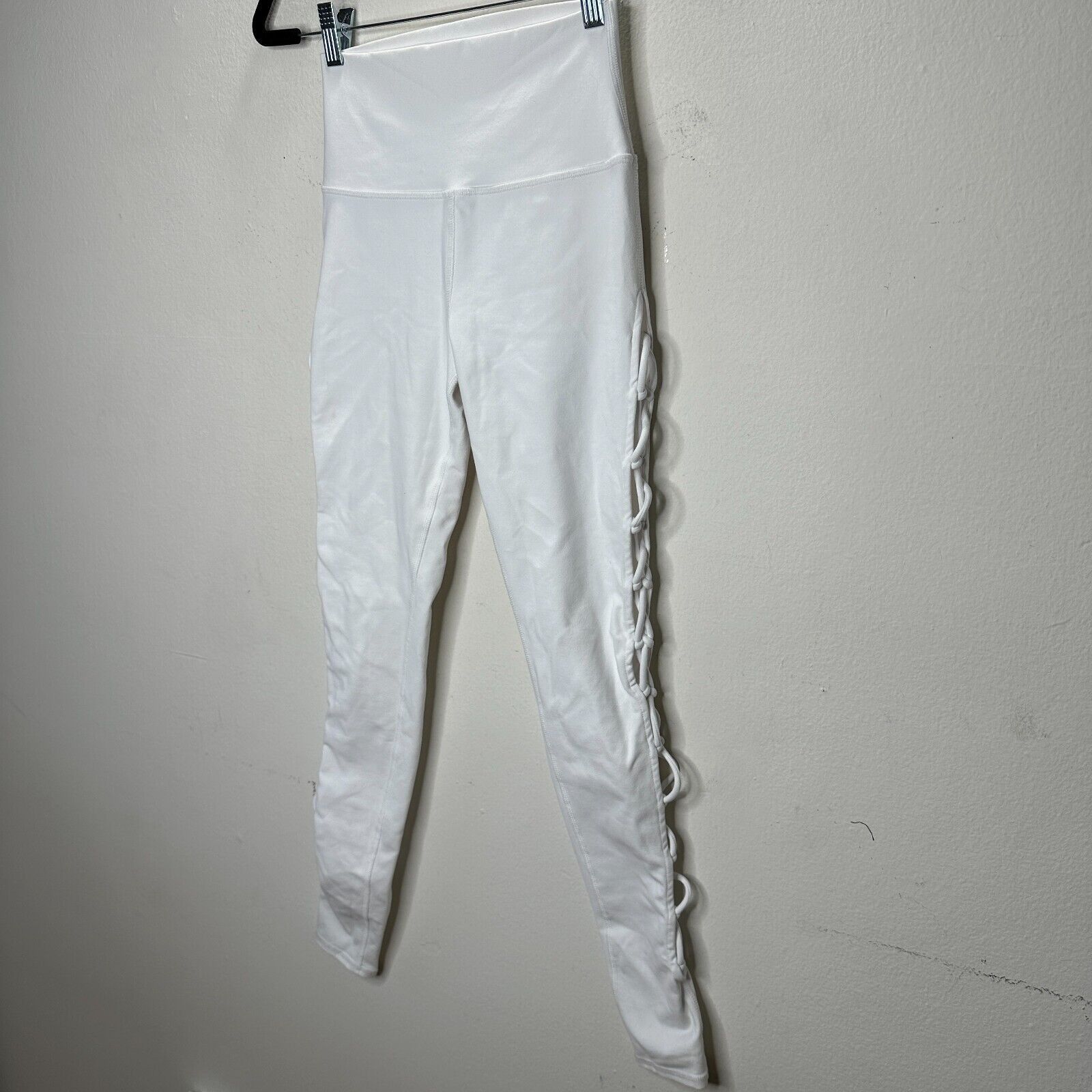Alo Alo White Legging High Waisted Lace-Up Sides Yoga Pant XS Size 25" / US 0 / IT 36 - 3 Thumbnail
