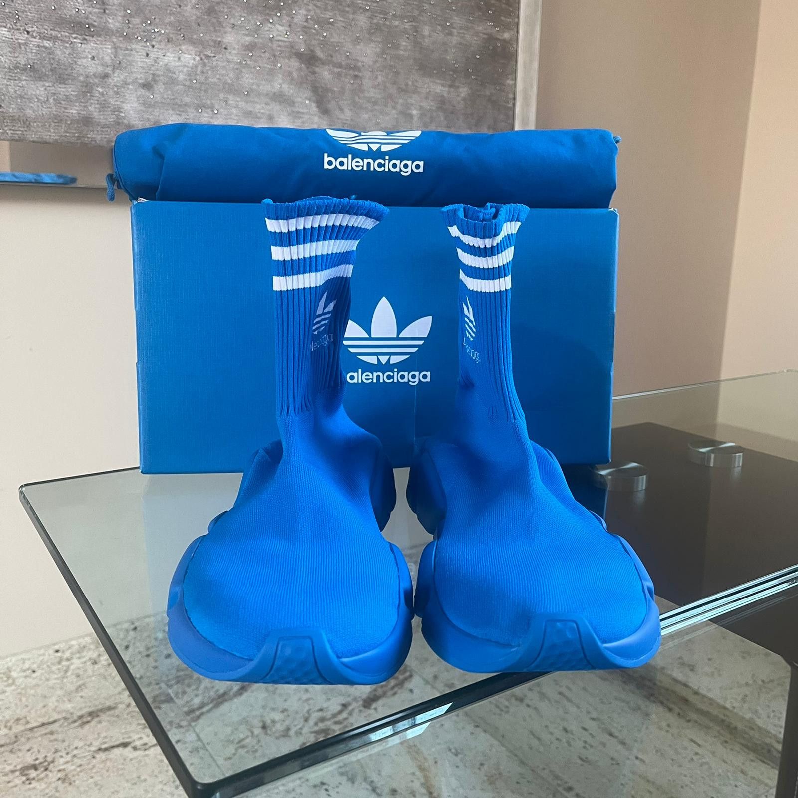 image of Adidas x Balenciaga Speed Lt / Speed A Sneakers In Blue, Men's (Size 13)