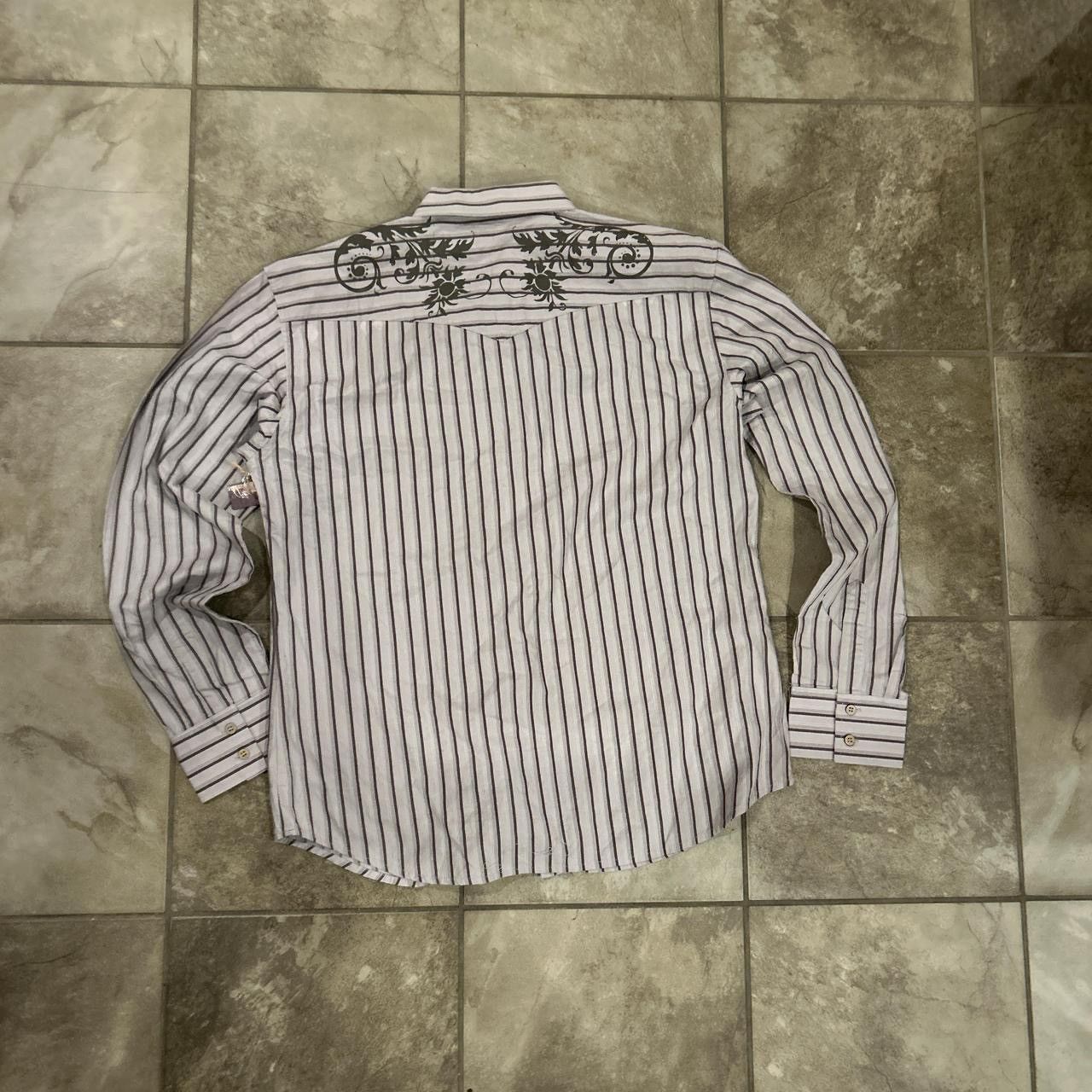 Vintage Y2K Affliction Style Striped Floral Shirt XL - New Size US XL / EU 56 / 4 - 3 Thumbnail