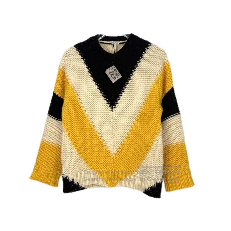 Loewe Loewe Yellow twill wool sweater Size S / US 4 / IT 40 - 1 Thumbnail