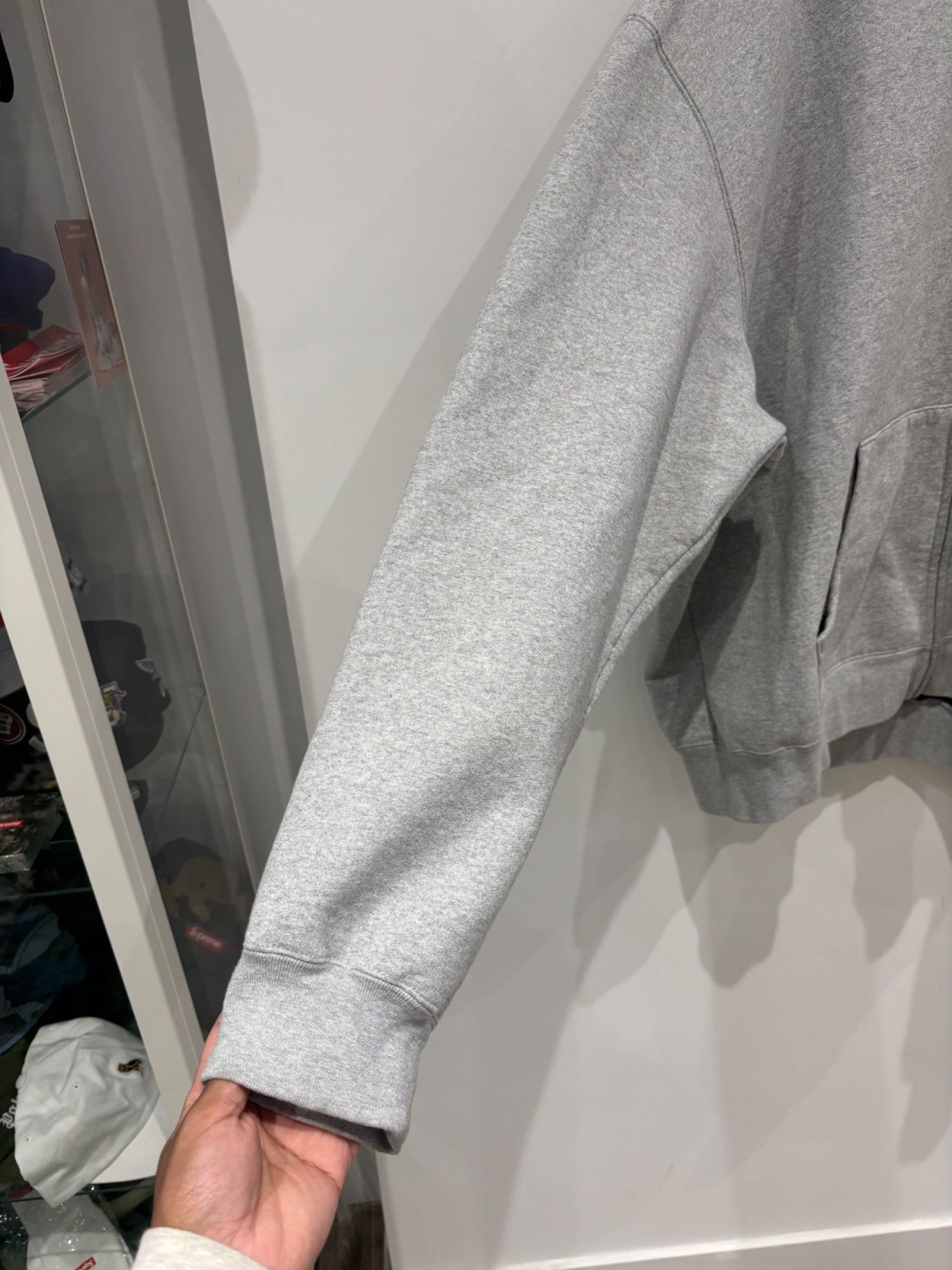 Supreme Supreme Cut Out Zip Up Hooded Sweatshirt Heather Grey Size US XXL / EU 58 / 5 - 2 Thumbnail