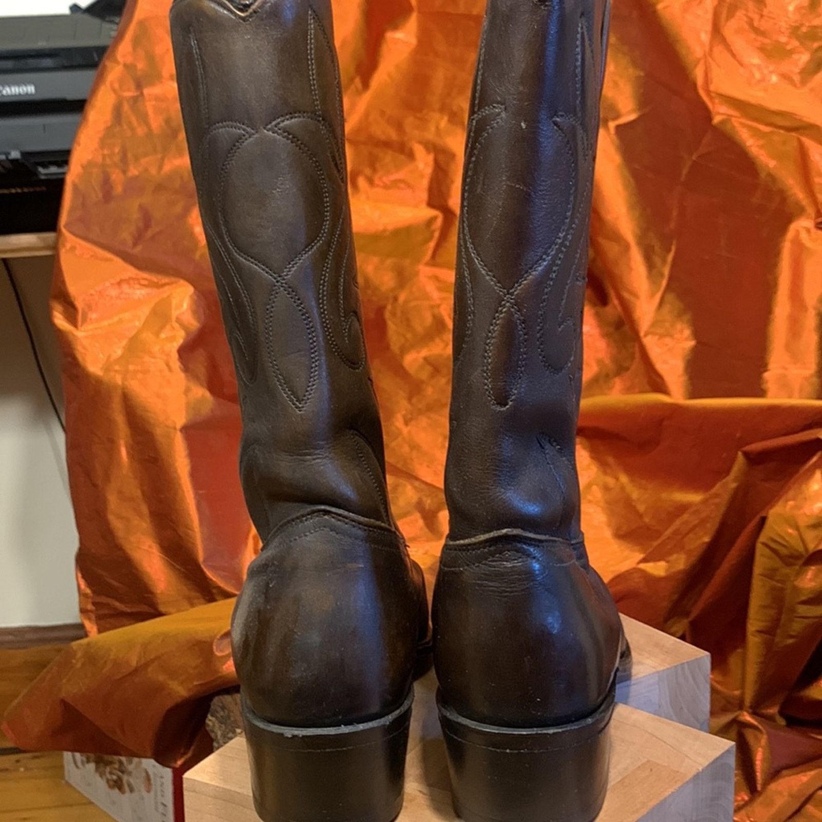 Acme Clothing Acme brown leather flame stitched Western cowboy boots Size US 9 / EU 42 - 7 Thumbnail