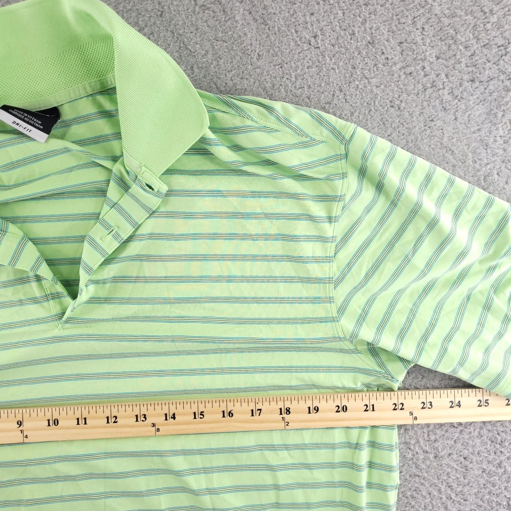 Nike Nike Golf Polo Shirt Mens Large Green Striped Short Sleeve Dri Fit Performance Size US L / EU 52-54 / 3 - 5 Thumbnail