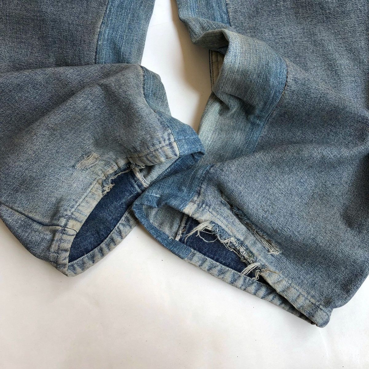 Designer Rework Distressed Dyed Washed Denim Jeans With Multi Pocket Size US 32 / EU 48 - 9 Thumbnail