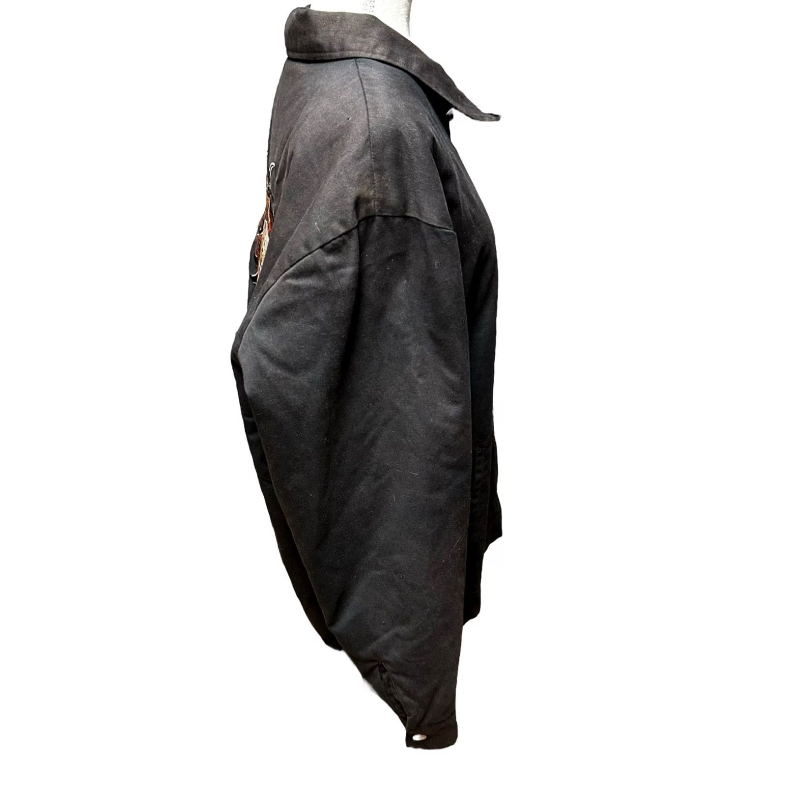 Vintage Hot Leathers Men's Polyester Motorcycle Jacket Burning Skull Size 3XL Black Size US XXL / EU 58 / 5 - 6 Thumbnail