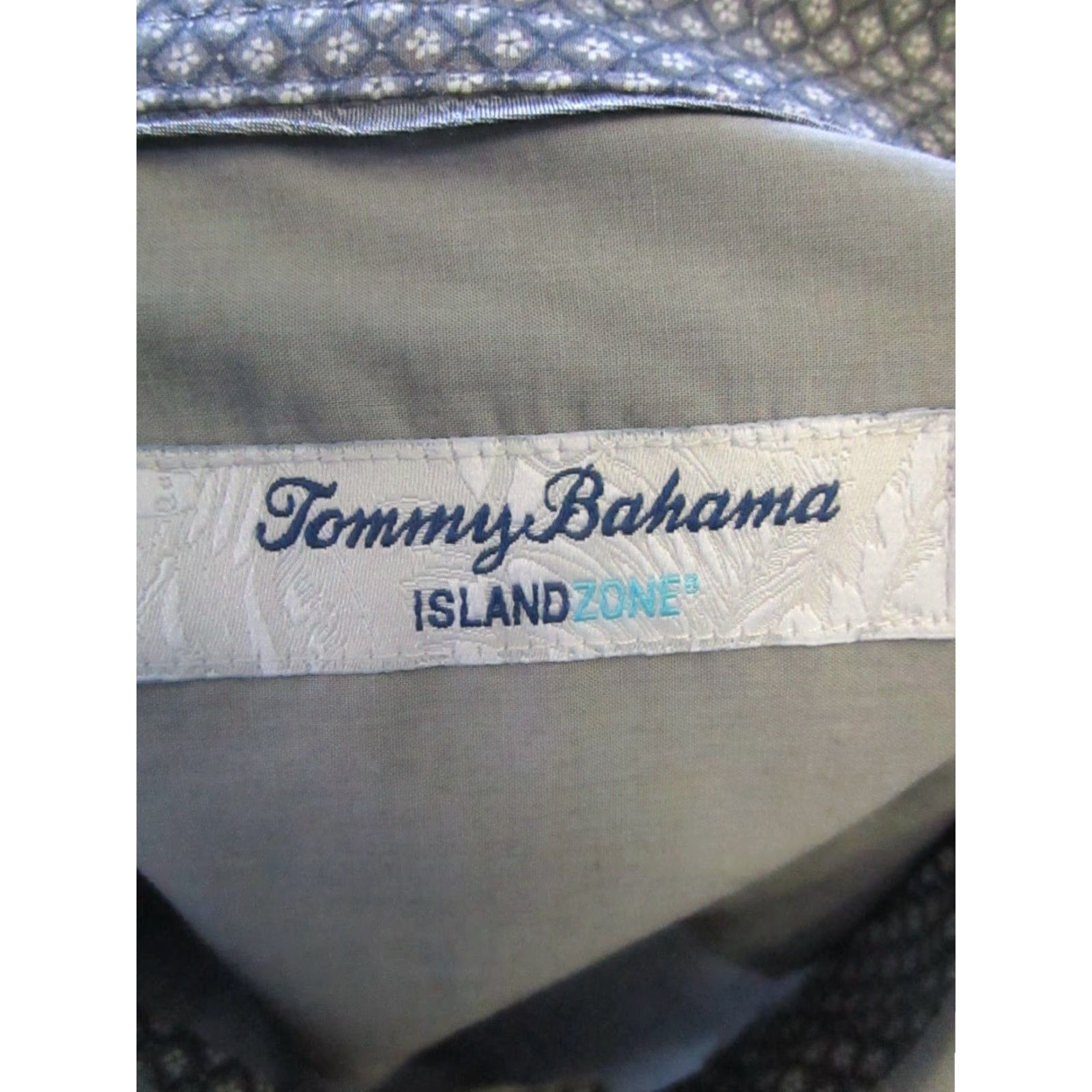 Tommy Bahama Tommy Bahama Island Zone Shirt Mens Large Gray Cotton Button-Up (Long Sleeve) Regular Fit Button-Down Collar Mens Size US L / EU 52-54 / 3 - 3 Thumbnail