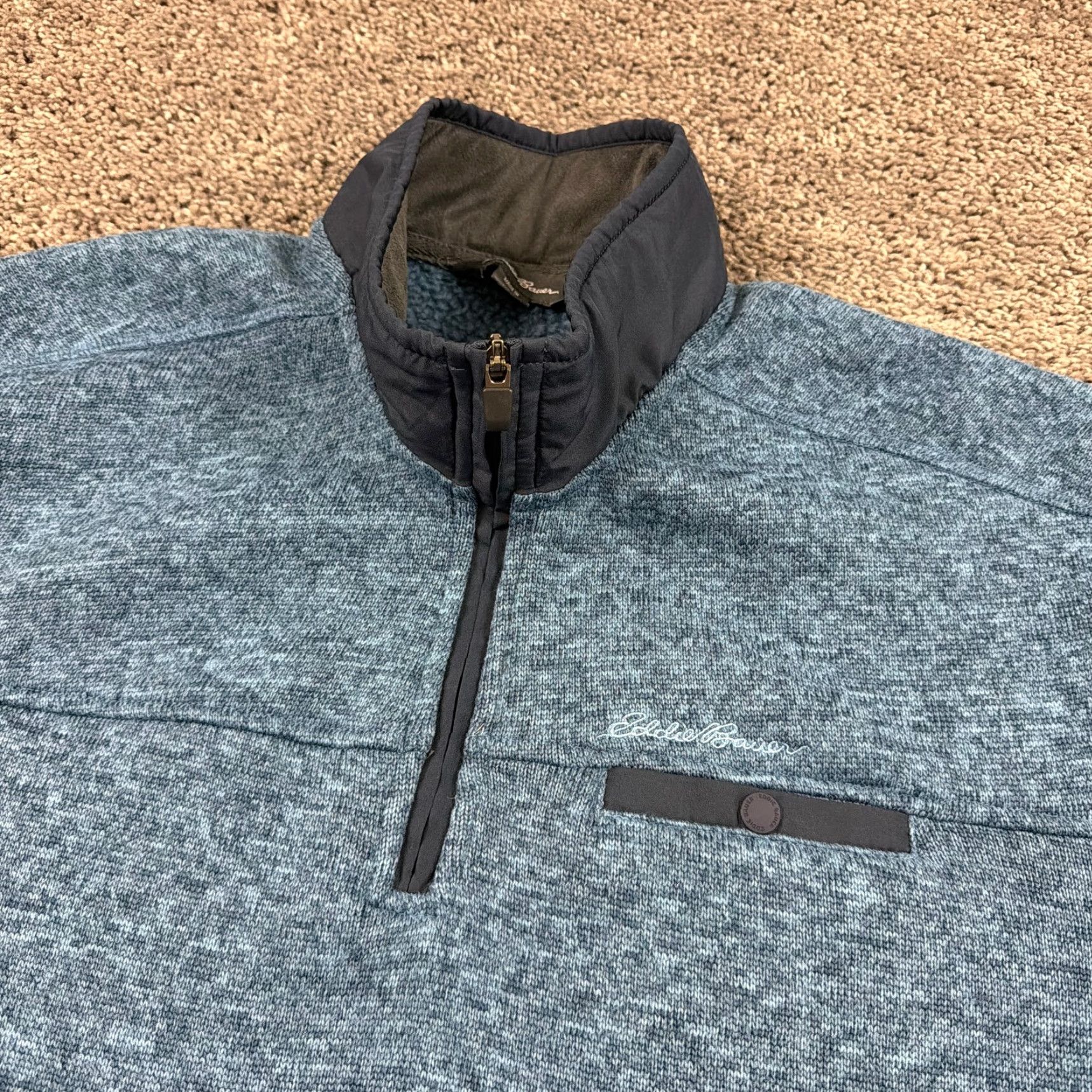 Eddie Bauer VINTAGE Eddie Bauer Sweater Mens XL Blue Fleece 1/4 Zip Pullover Comfort Casual Thick Size US XL / EU 56 / 4 - 2 Thumbnail