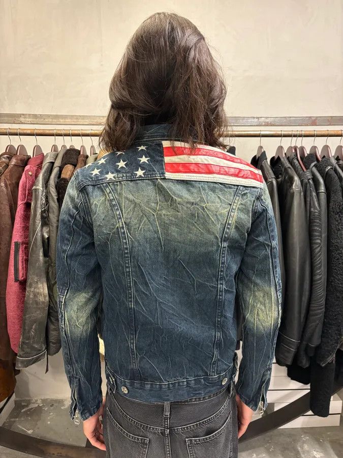 Dsquared2 × Vintage Dsquared2 Blue Faded Denim US Flag Jacket Size US S / EU 44-46 / 1 - 3 Thumbnail