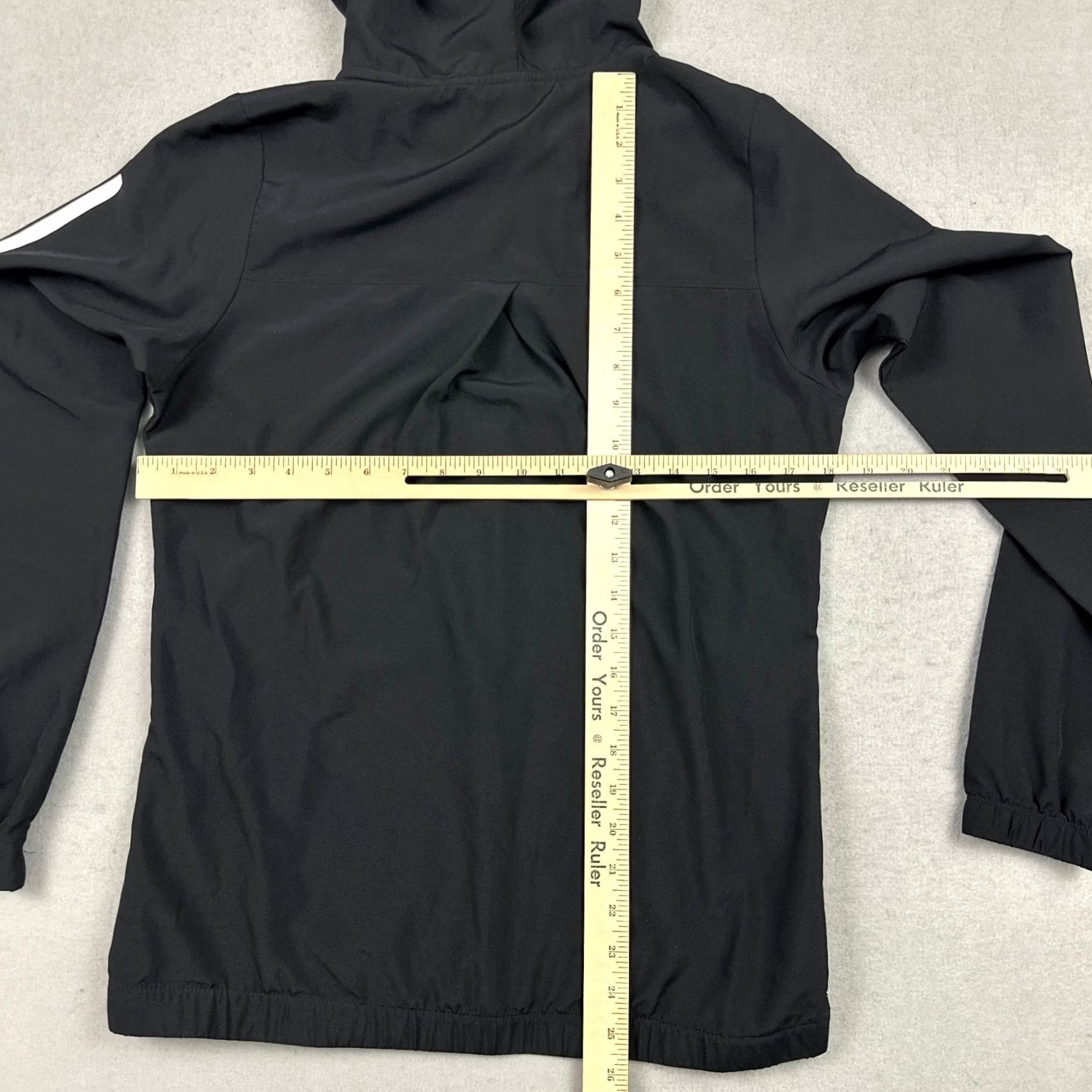 Adidas Adidas Jacket Women Small Black Solid Full Zip Windbreaker Hood Pockets S Size S / US 4 / IT 40 - 4 Thumbnail