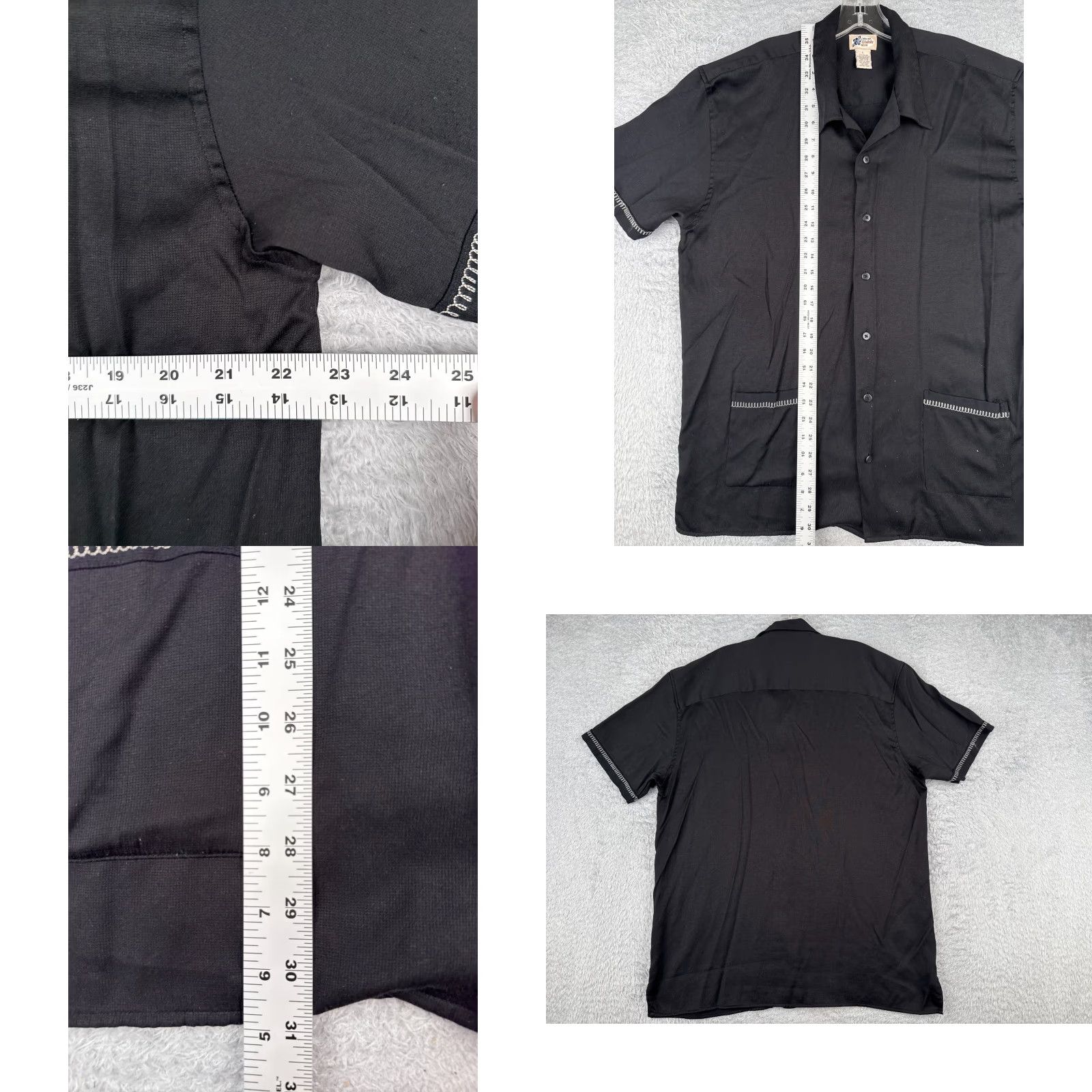 Cherokee VINTAGE Cherokee Waikiki Wear Shirt Men's Hawaiian Button-Up Adult Large Black Rayon Blend Size US L / EU 52-54 / 3 - 8 Thumbnail