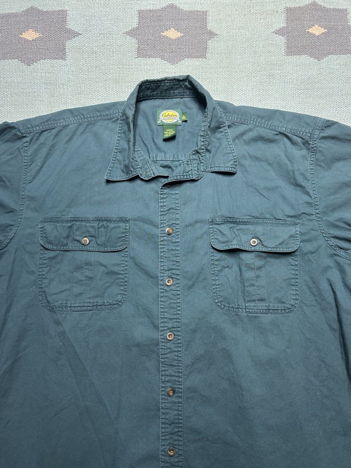 Vintage Vintage cabelas button shirt lightweight cotton teal XL tall Size US XL / EU 56 / 4 - 2 Thumbnail