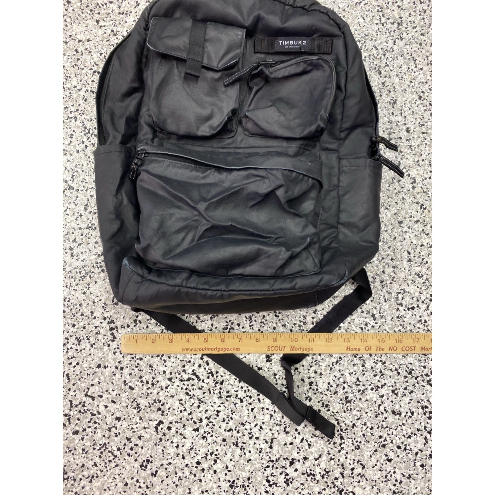 Vintage Timbuk2 Vinyl Laptop Backpack Black Unisex Medium Bag Backpack Travel Carryon Adjustable Straps Padded Nylon Vinyl Water Repellent Size ONE SIZE - 4 Thumbnail