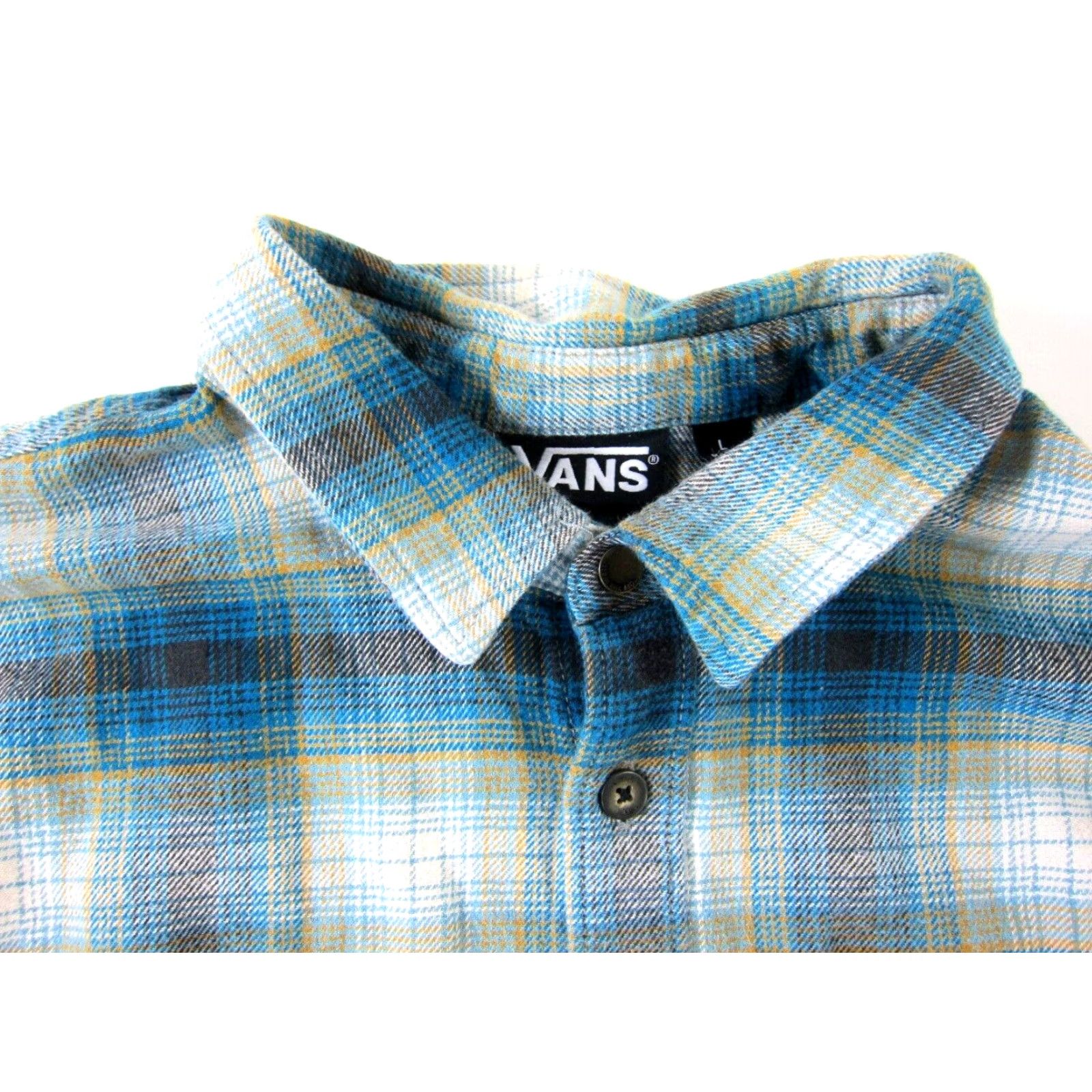 Vans VANS Shirt Men Large Blue Plaid 100% Cotton Flannel Long Sleeve Button-Up Size US L / EU 52-54 / 3 - 4 Thumbnail