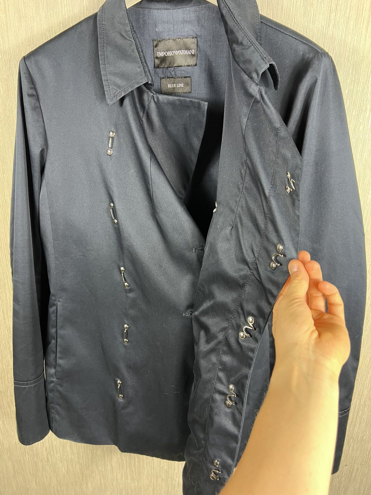 Emporio Armani Emporio Armani BlueLine asymmetrical cut jacket clips blazer Size US M / EU 48-50 / 2 - 13 Thumbnail