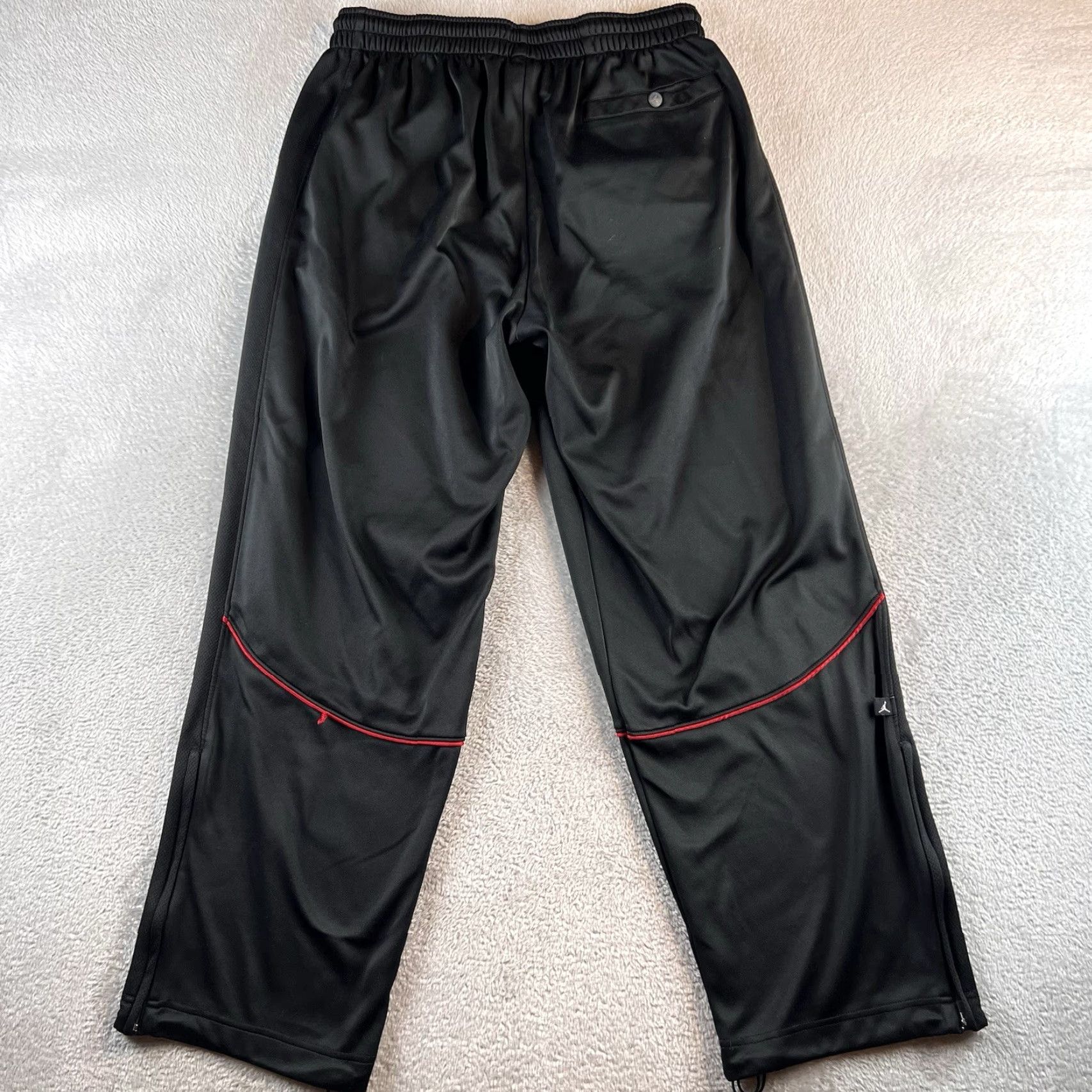 Jordan Brand VTG Jordan Track Pants Mens L Black Tapered Jogger Zip Pockets 90s Basketball Air Jordan Fanswear Size US 33 - 2 Thumbnail