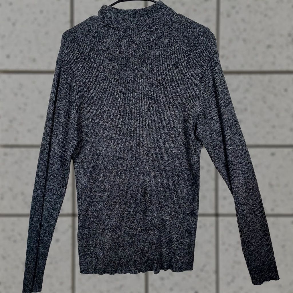 Perry Ellis Perry Ellis Womens Gray Ribbed Mock Neck Sweater Knit Lightweight Pullover Medium M Size M / US 6-8 / IT 42-44 - 1 Thumbnail