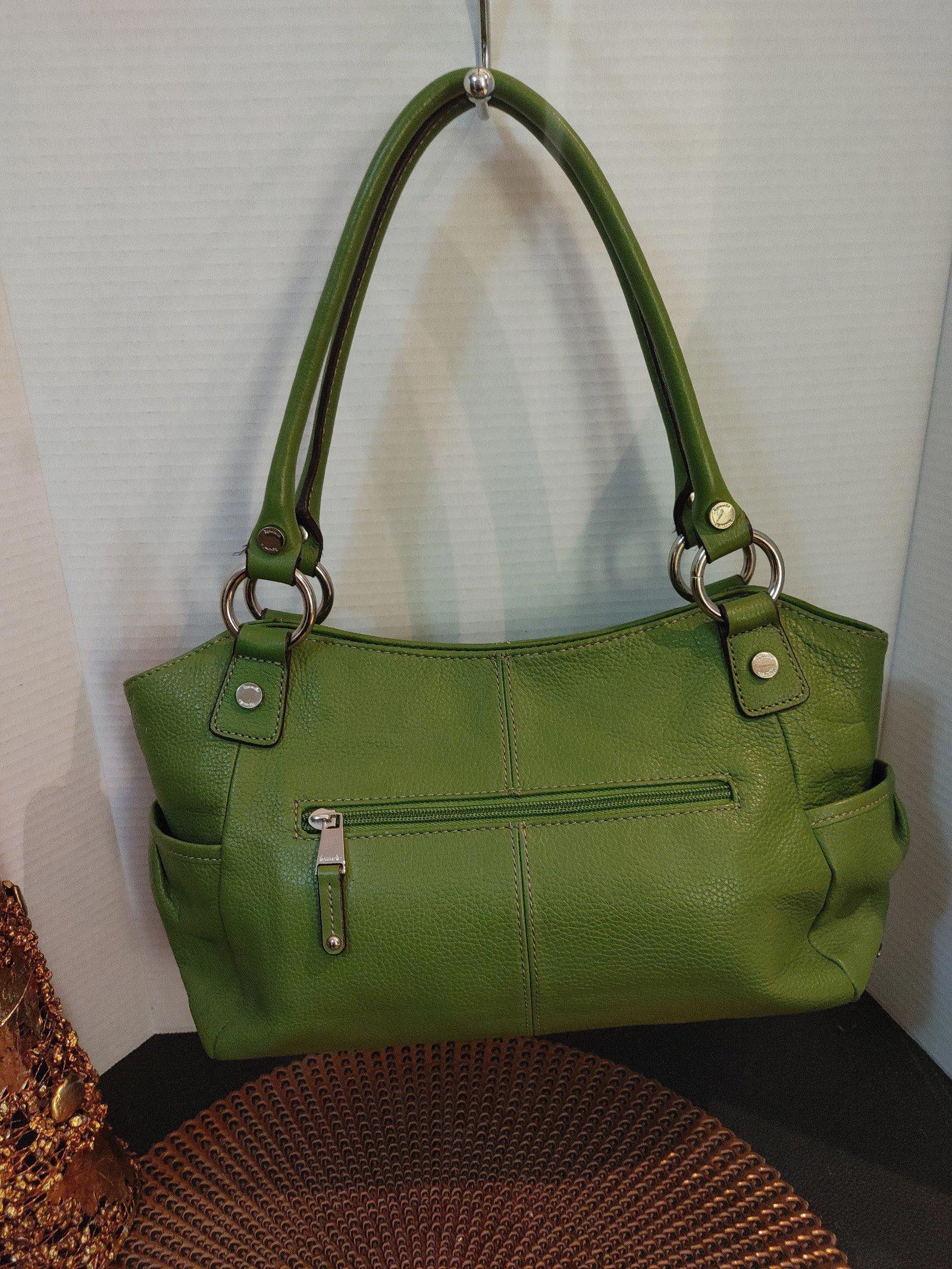 Designer Tignanello Lime Green Leather Shoulder Bag Size ONE SIZE - 4 Thumbnail
