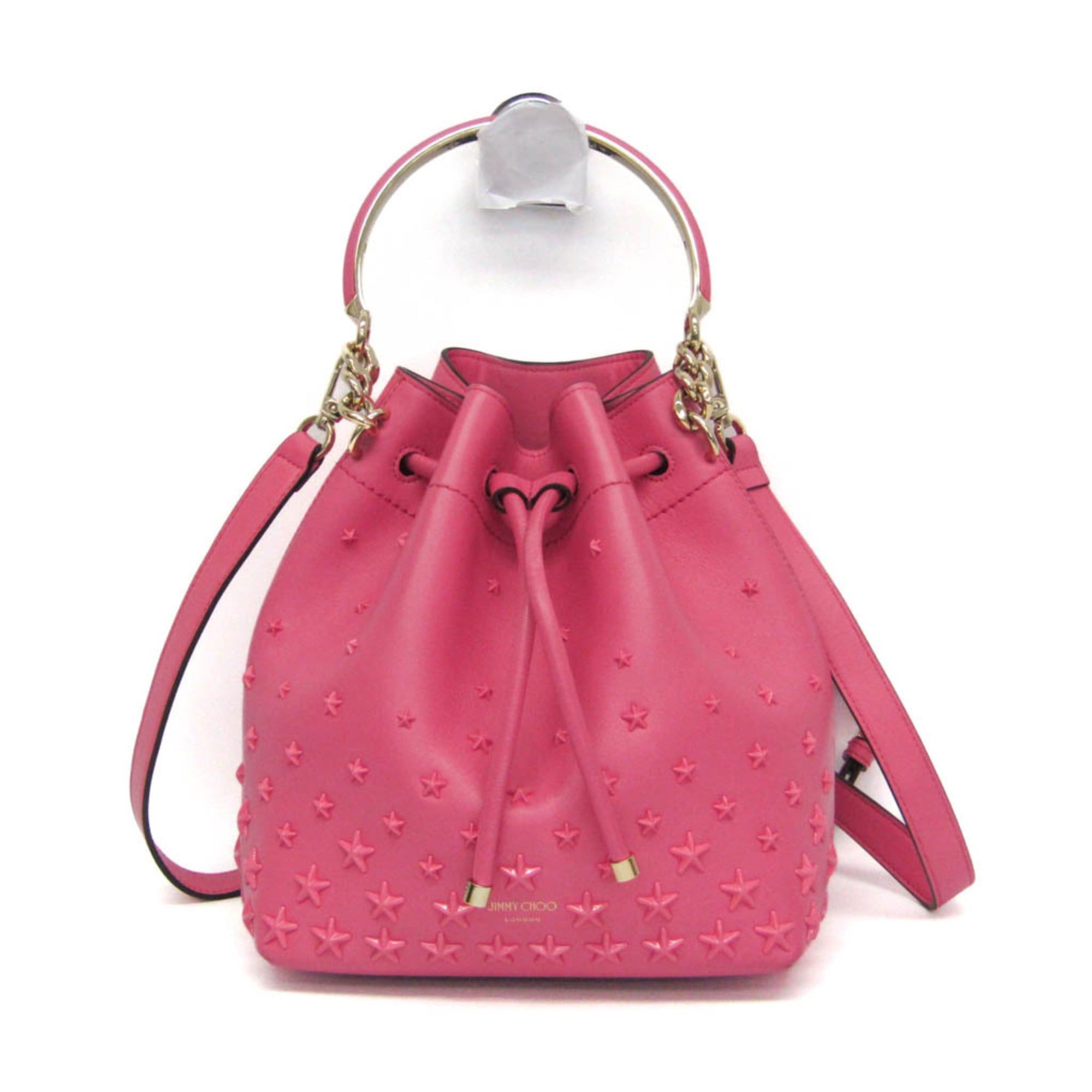 Jimmy Choo Jimmy Choo Bonbon Bucket Bag Women's Leather Studded Handbag,Shoulder Bag Pink Size ONE SIZE - 1 Thumbnail