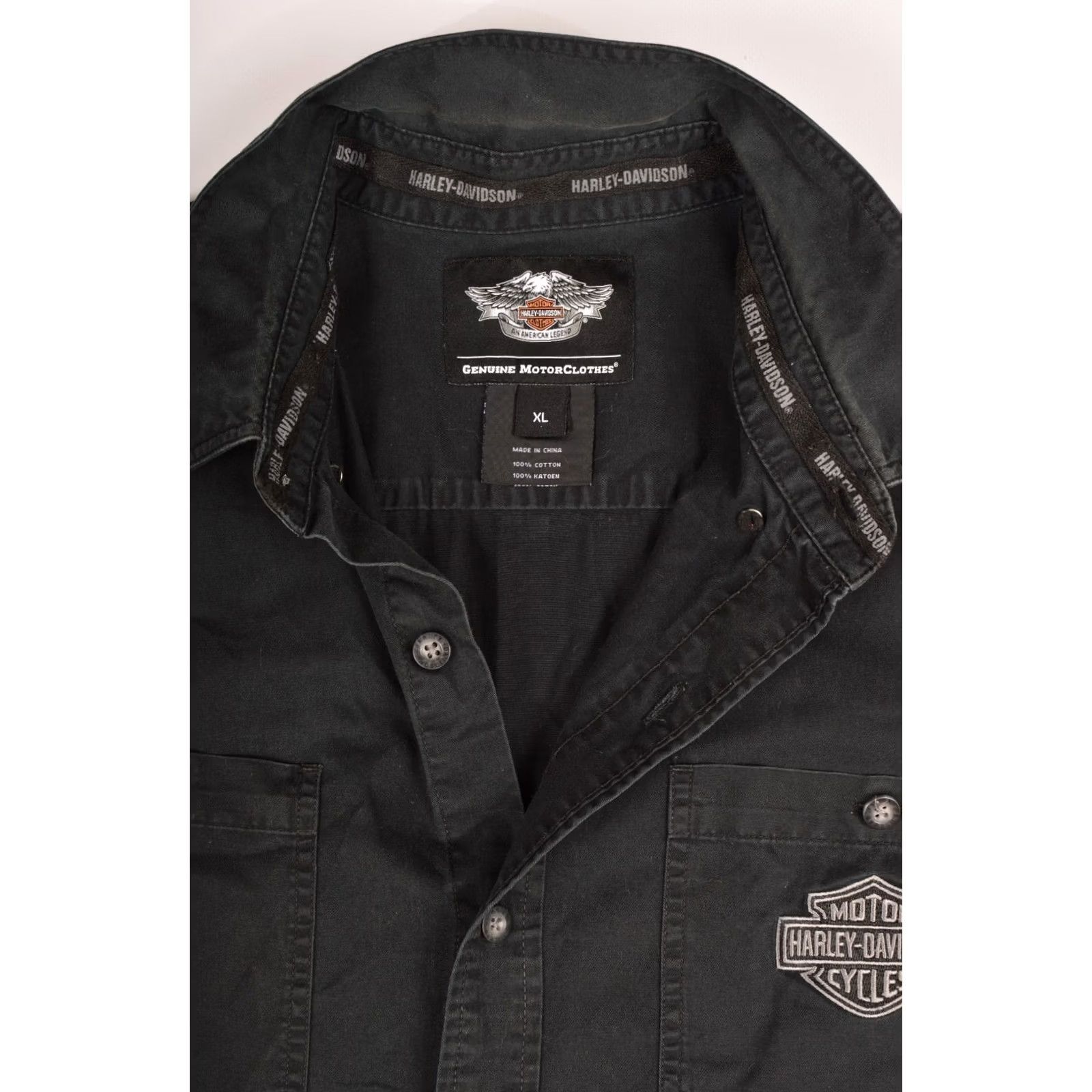 Harley Davidson Harley-Davidson Woven Tonal Flames Shirt Big Back Logo 99072-12VM XL Black Mens Button-Up Long Sleeve Cotton Size US XL / EU 56 / 4 - 6 Thumbnail