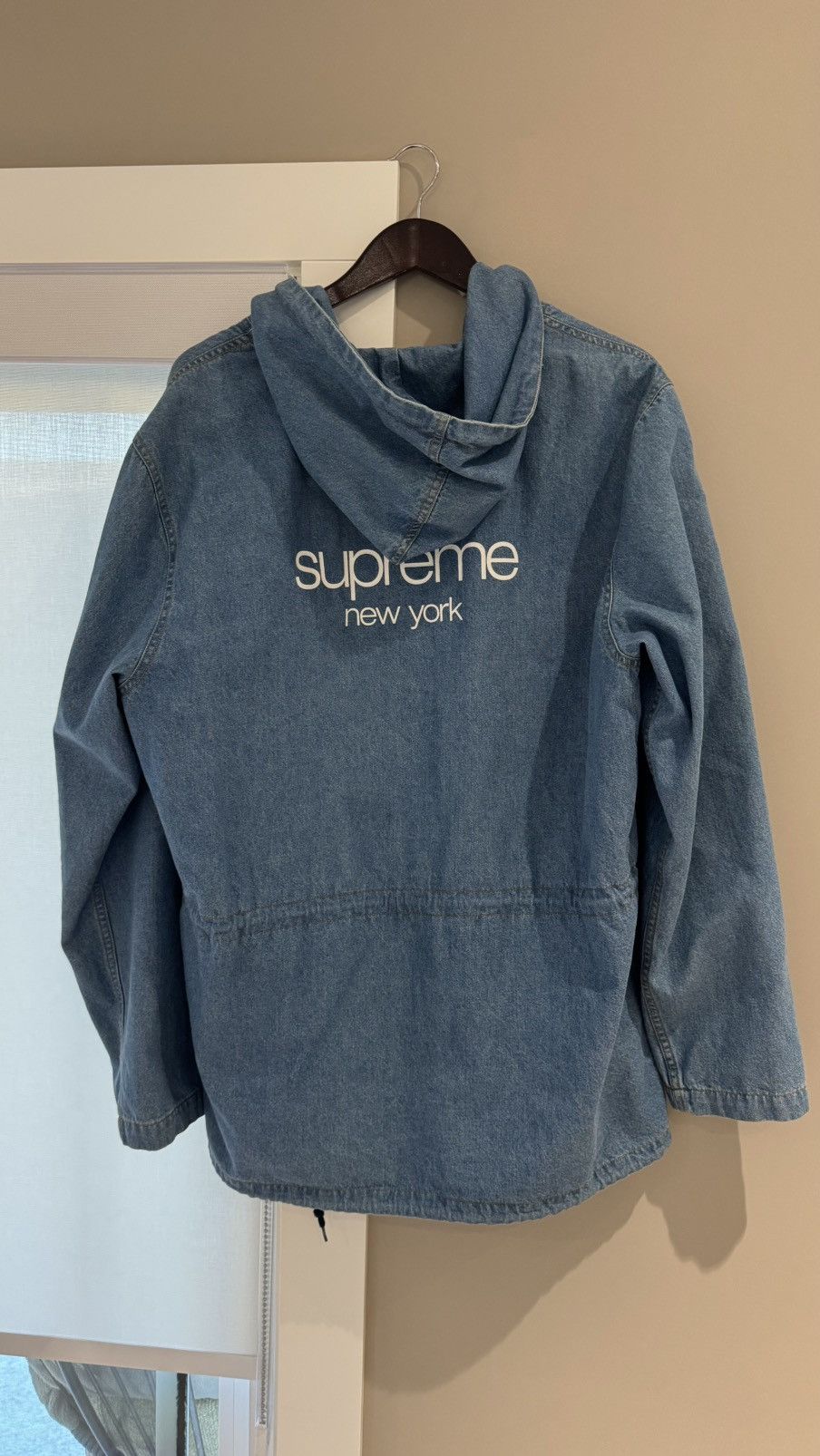 Supreme Supreme Denim Parka Jacket Coat ss14 classic logo rare Size US XL / EU 56 / 4 - 24 Thumbnail