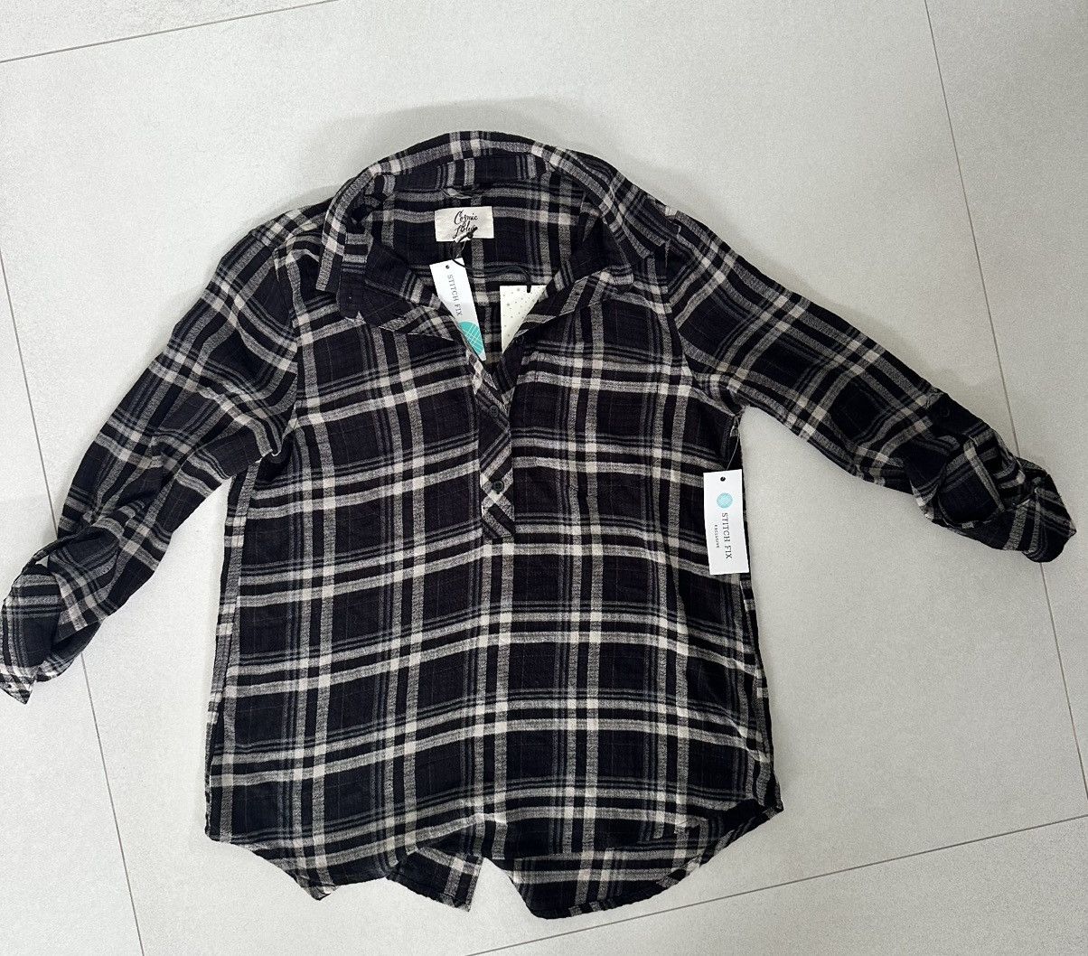 Other STITCH FIX COSMIC BLUE LOVE Maci Relaxed Half Button Down Size S / US 4 / IT 40 - 4 Thumbnail