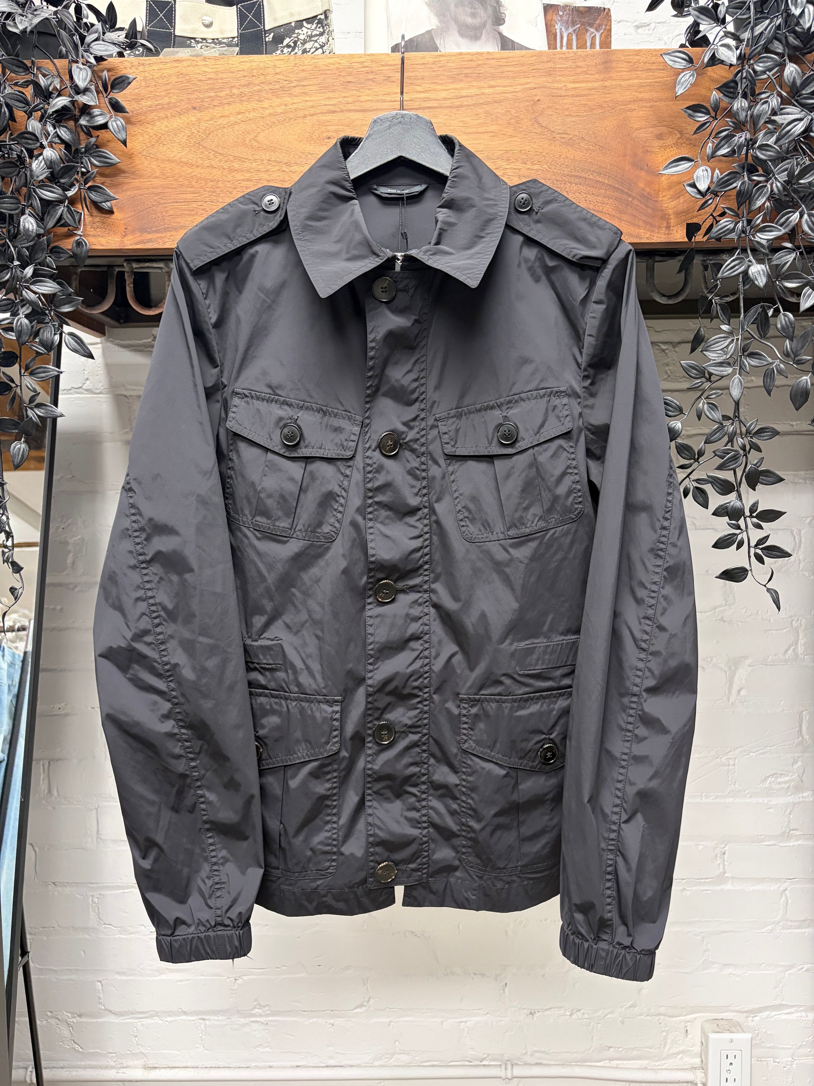 Gucci 2000s Gucci Nylon Shell Black Military ‘Field Jacket’ Size US M / EU 48-50 / 2 - 1 Thumbnail