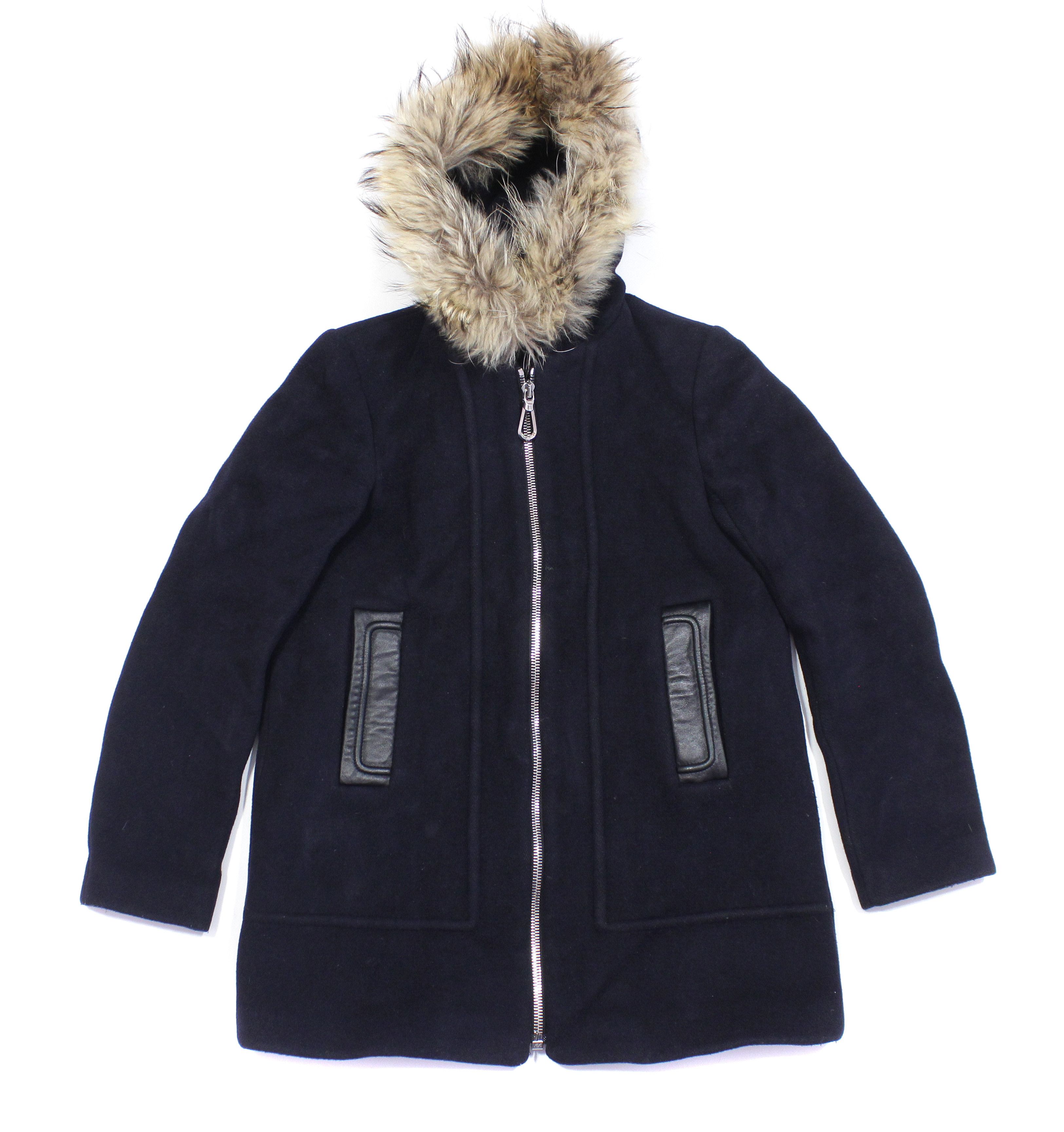 Sandro Wool Hooded Coat Size XS / US 0-2 / IT 36-38 - 1 Thumbnail