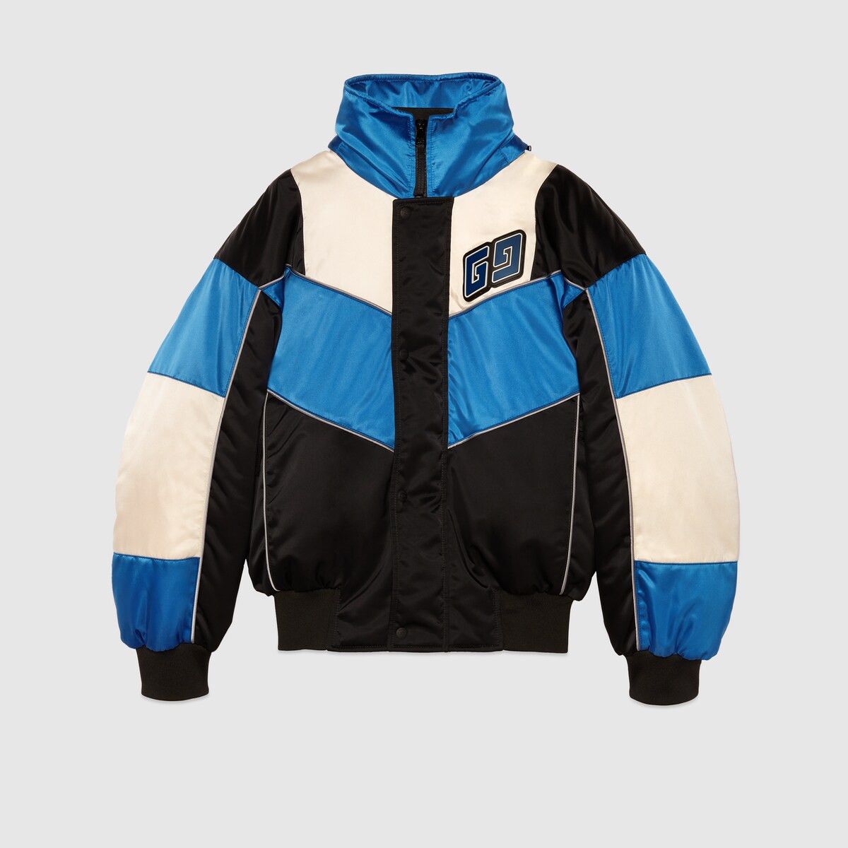 Gucci 48 M Gucci Nylon Satin Down Jacket Puffer Black Blue White Size US M / EU 48-50 / 2 - 1 Thumbnail