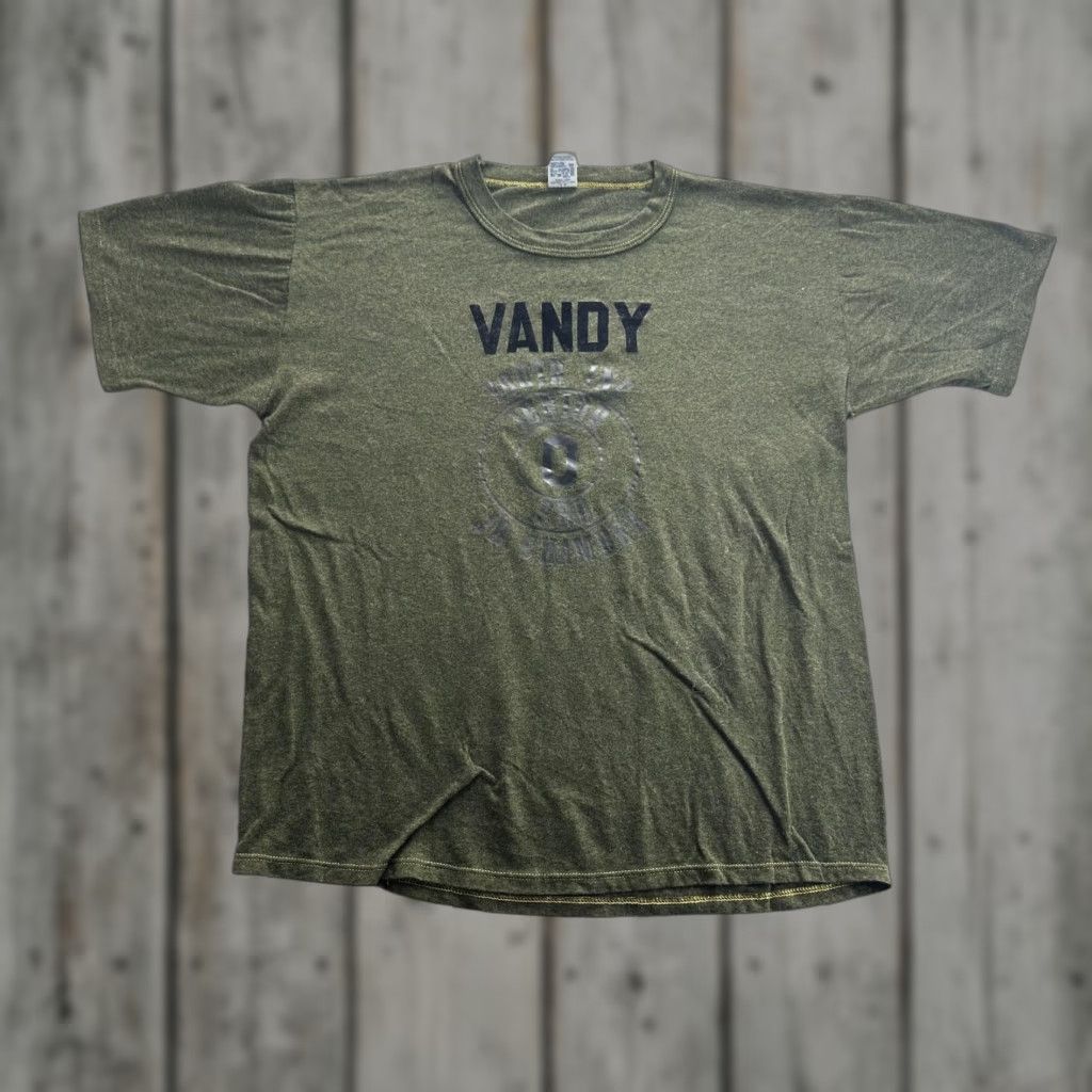 Russell Athletic VINTAGE Russell Athletic VANDY Shirt Mens L Heather Green 90s College Crew Neck Short Sleeve Graphic Tee Size US L / EU 52-54 / 3 - 1 Thumbnail