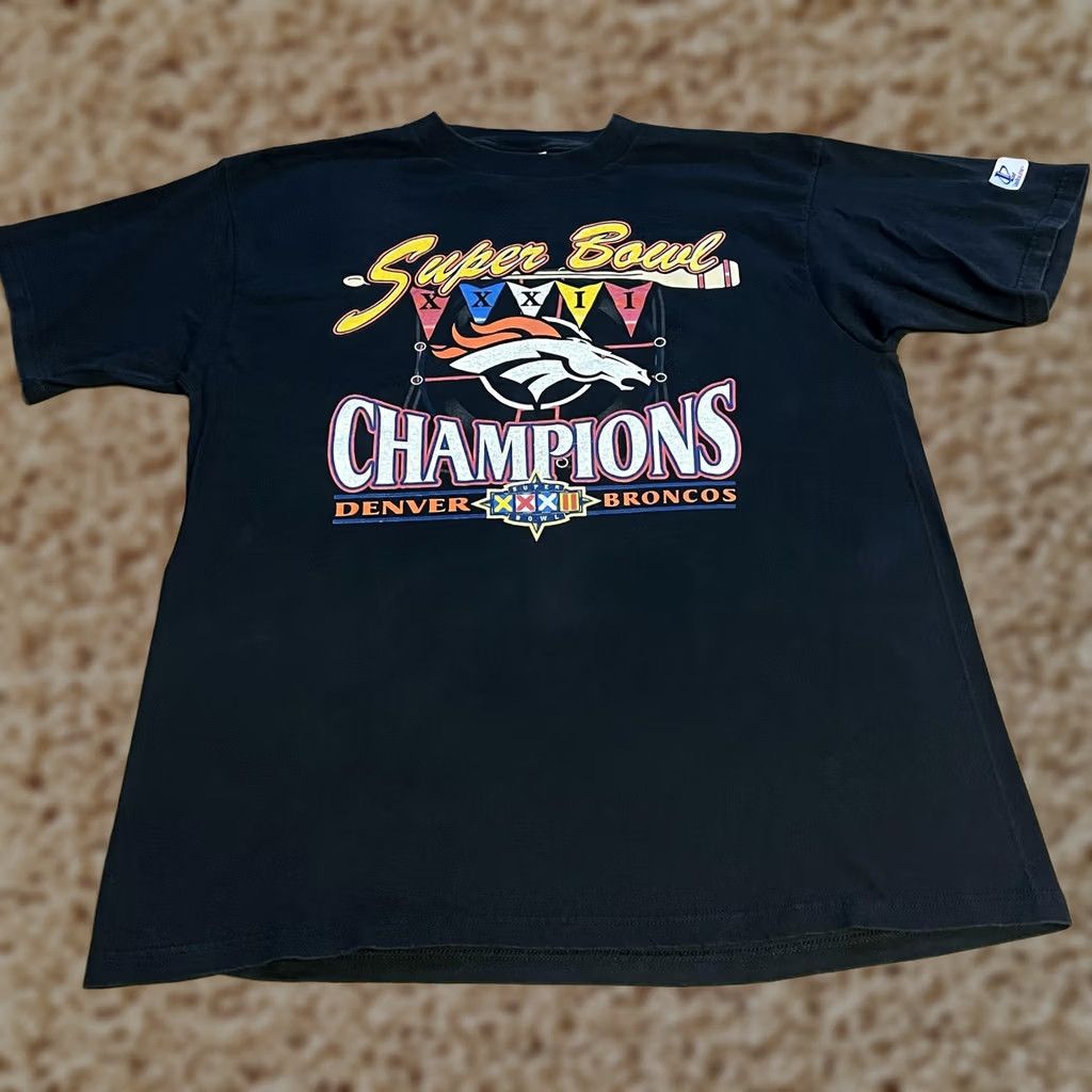 Logo Athletic VINTAGE Denver Broncos Shirt Mens Large Black Logo Athletic Super Bowl Champions 90s Size US L / EU 52-54 / 3 - 1 Thumbnail
