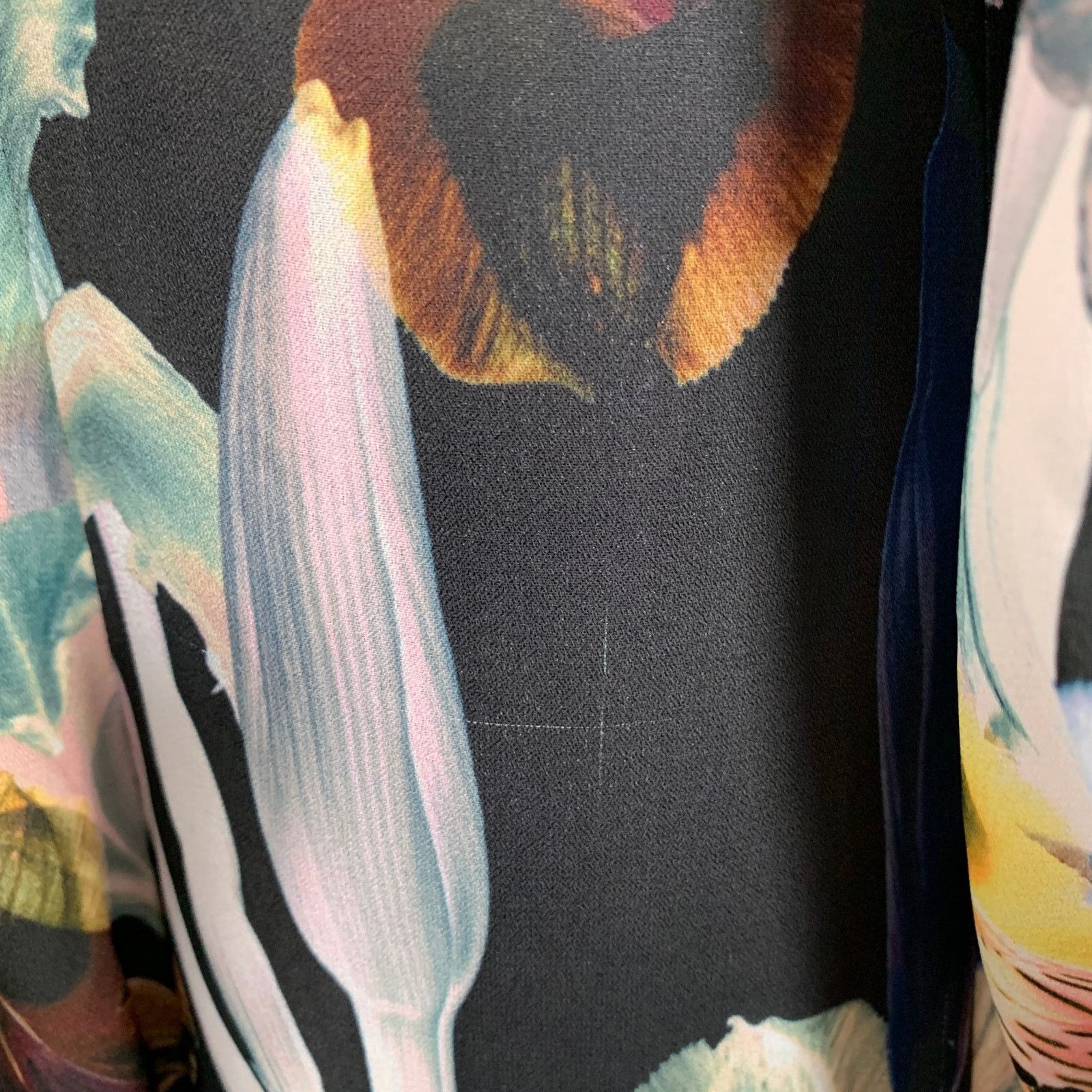 Other Black Multi Color Polyester Floral 3/4 Sleeves Shirt Dress Size M / US 6-8 / IT 42-44 - 7 Thumbnail