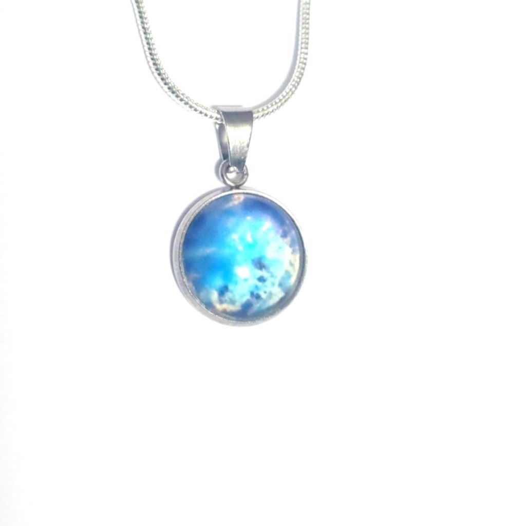 Handmade 925 Sterling Silver nebula galaxy necklace Size ONE SIZE - 1 Thumbnail