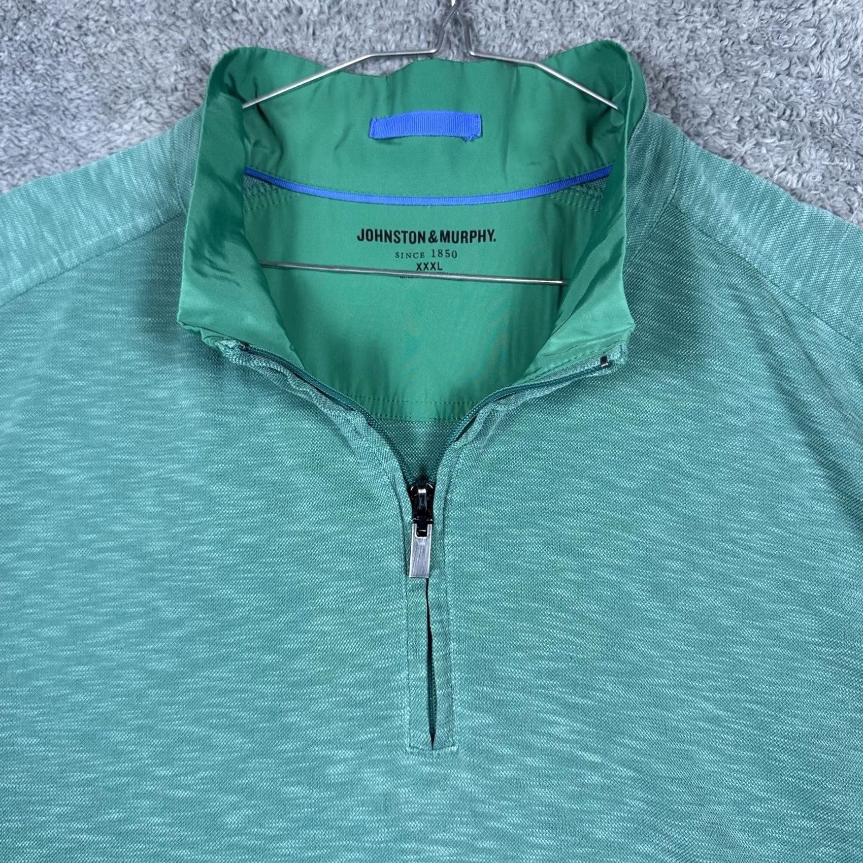 Johnston & Murphy Johnston & Murphy Jacket Mens 3XL Tech Mint 1/4 Zip Modal Classic Preppy Shirt Size US XXL / EU 58 / 5 - 4 Thumbnail