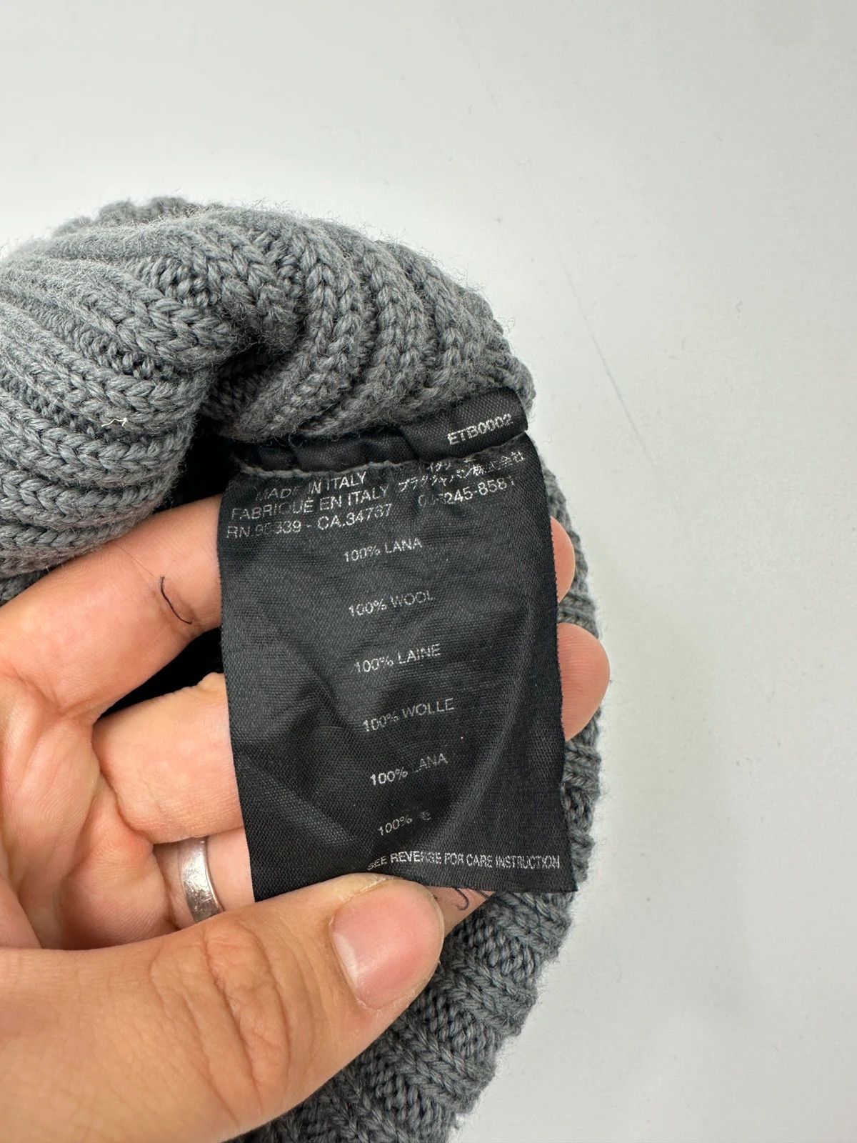 Prada Prada Sport 00s Grey Ribbed Wool Beanie Size ONE SIZE - 8 Thumbnail
