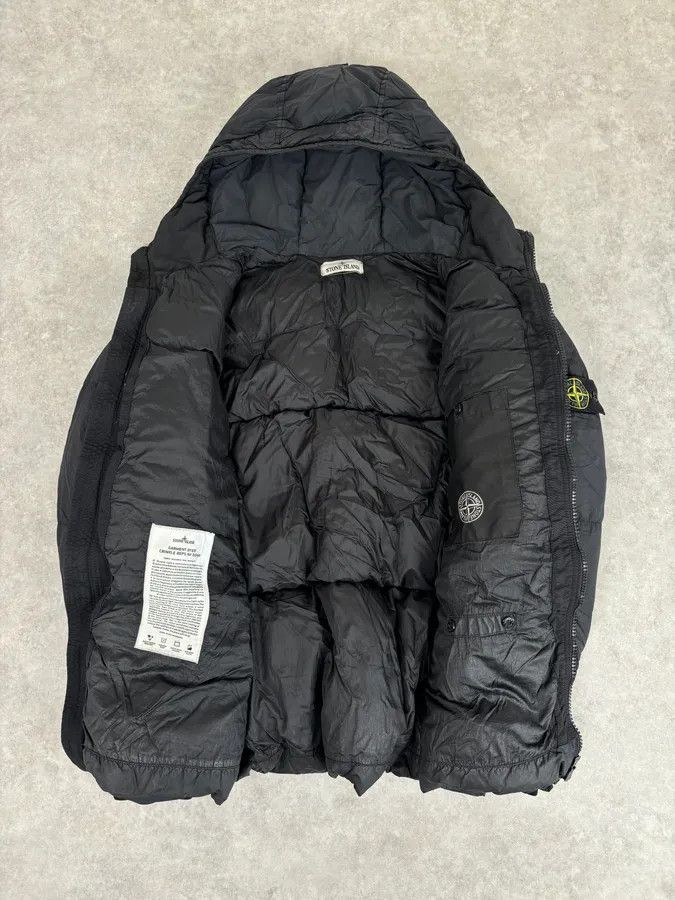 Stone Island AW2017 Stone Island Black Dyed Crinkle Reps Black Hooded Puffer Jacket Size US L / EU 52-54 / 3 - 8 Thumbnail