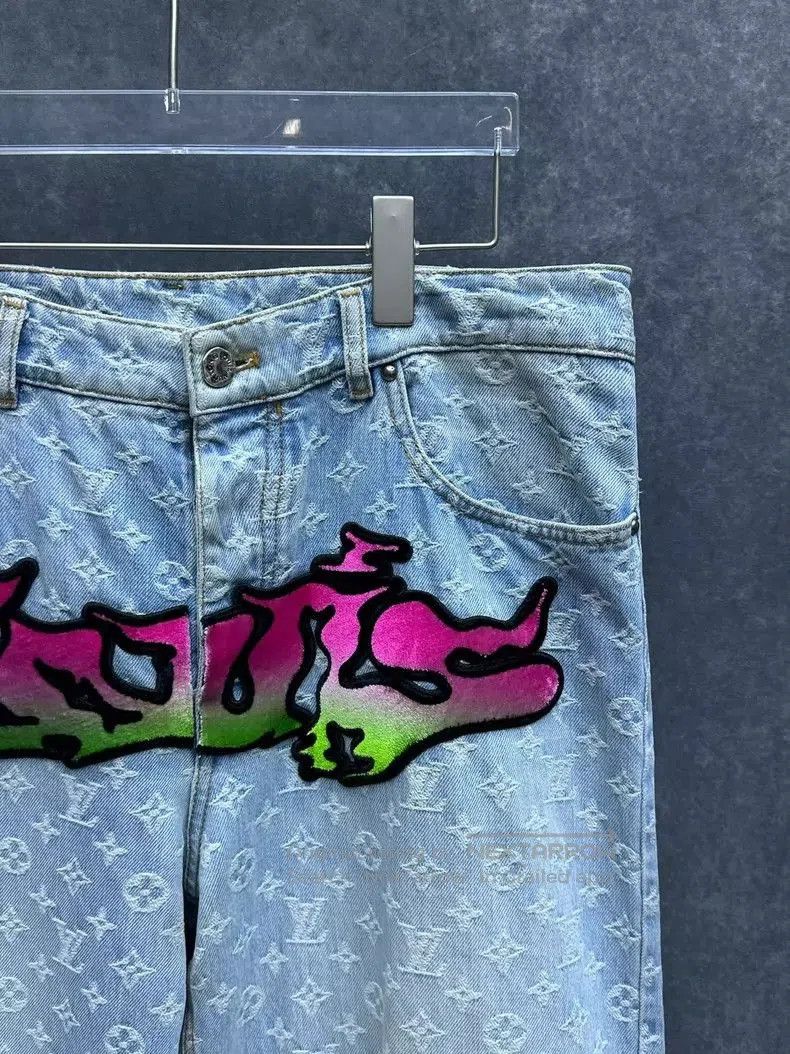 Louis Vuitton Louis Vuitton SS22 Graffiti Denim Pants. Size US 31 - 5 Thumbnail