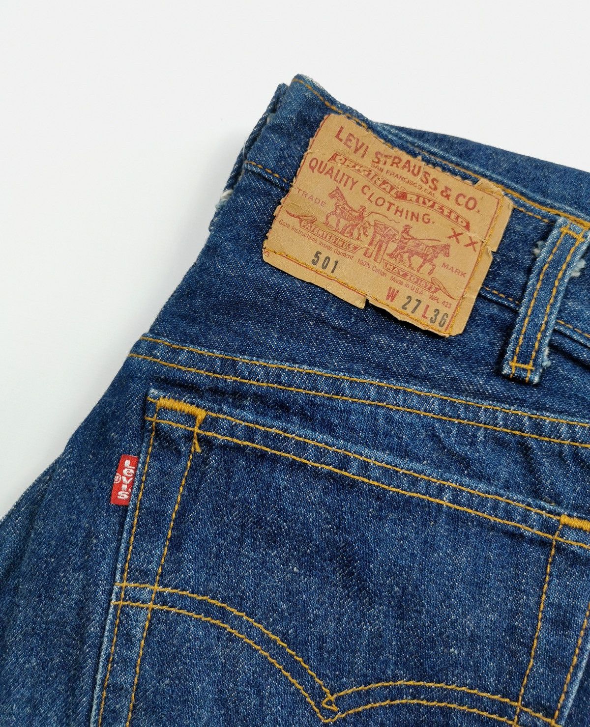 Levi's Vintage 80s Levis 501 Made in USA Denim Jeans Size US 26 / EU 42 - 2 Thumbnail