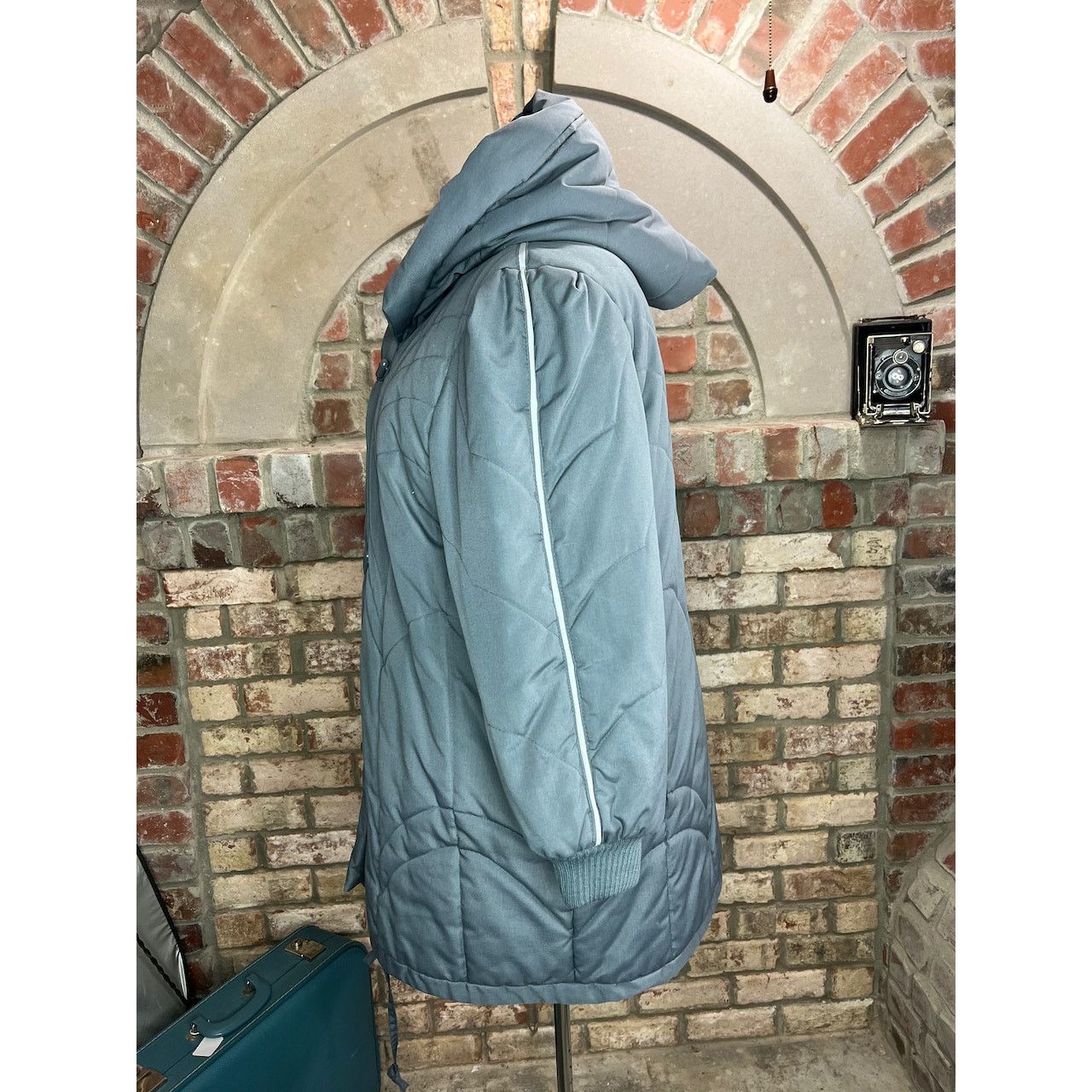 Vintage puffer coat hood gray knit cuffs 1980s Size 3XL / US 20-22 - 8 Thumbnail