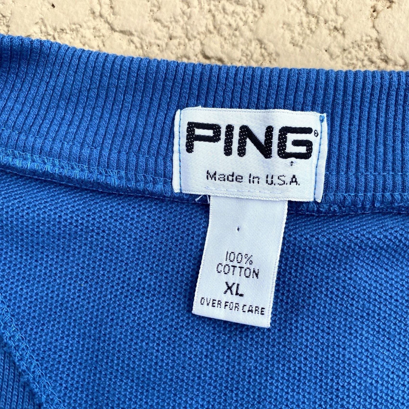 Vintage VINTAGE Ping Karsten Cotton Blue Sweater Vest XL Men's USA Knit Sleeveless V-Neck Vest Size US XL / EU 56 / 4 - 3 Thumbnail